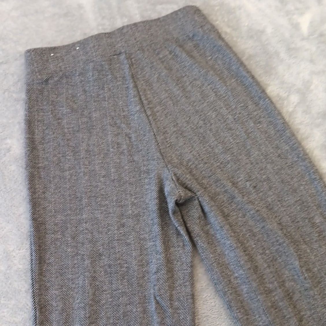 Loft Loft Pants Ankle Women's XS Gray Herringbone Pull On Straight Stretch Elastic Waist Mid Rise 27 in Inseam Size 26" / US 2 / IT 38 - 7 Thumbnail