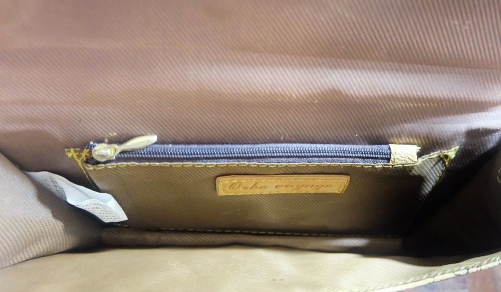 Japanese Brand Orbe Voyage Leather Bag – Map Print Size ONE SIZE - 6 Thumbnail