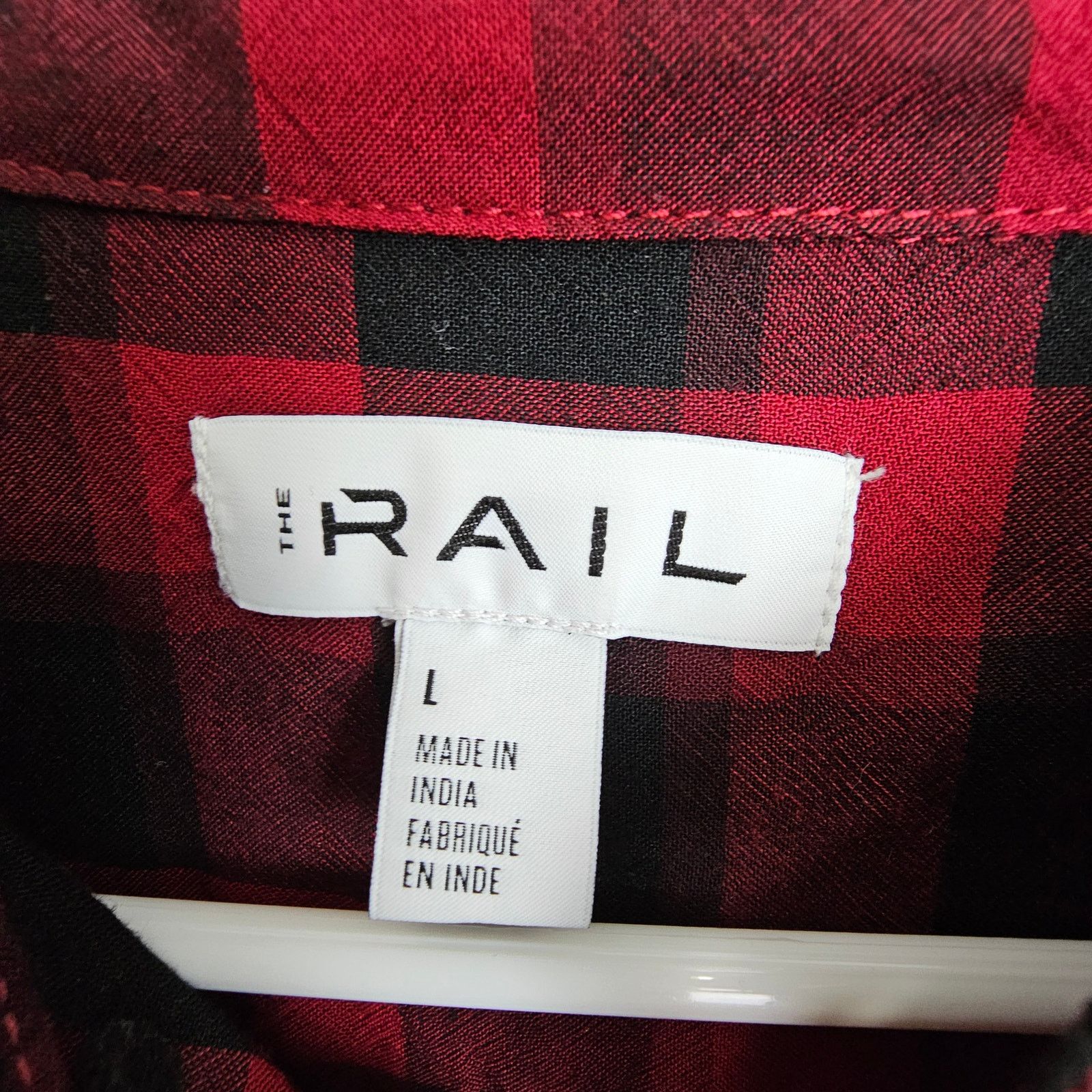 The Rail The Rail Mens Red Checker Button Shirt Size L Casual Hipster Size US L / EU 52-54 / 3 - 7 Thumbnail