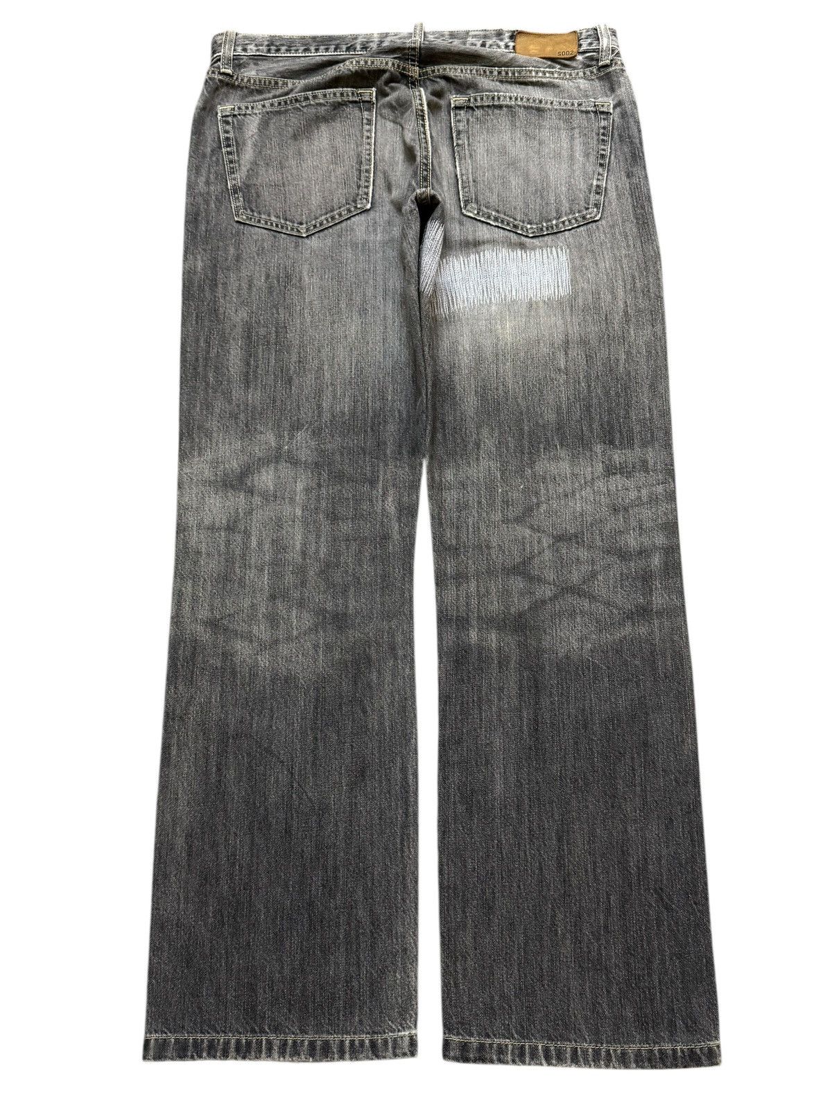 Uniqlo Vintage Y2K Japanese Uniqlo Faded Wash Whiskers Relaxed Fits Size US 35 - 2 Thumbnail