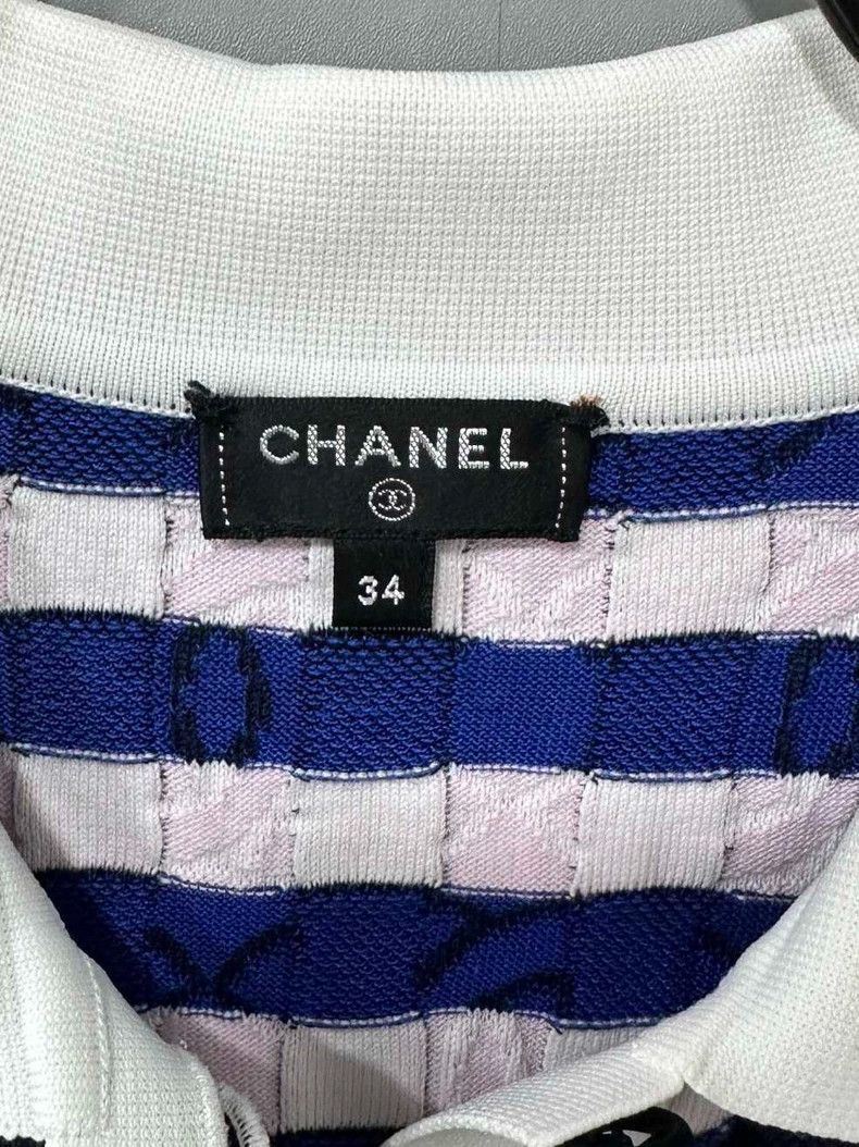 Chanel Chanel Xiaoxiangfeng blue and pink plaid short sleeves 2504 Size XXS / US 00 / IT 34 - 5 Thumbnail