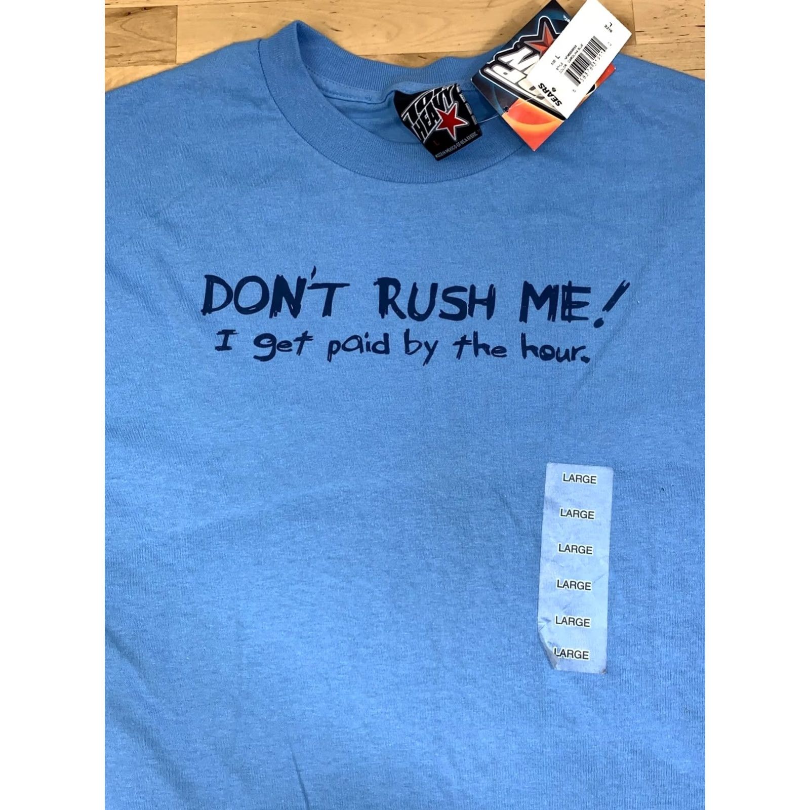 Vintage VINTAGE Top Heavy Shirt Men L Blue Funny Humor Y2K Size US L / EU 52-54 / 3 - 3 Thumbnail