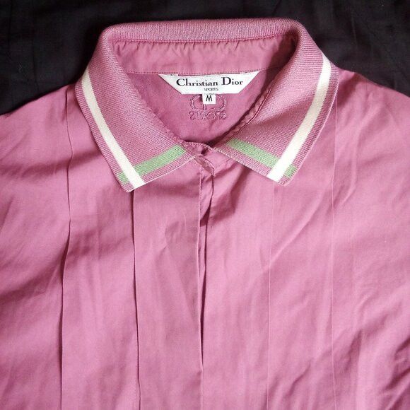 Dior DS Christian Dior Sports Pleated Placket Button Shirt Size M / US 6-8 / IT 42-44 - 1 Thumbnail