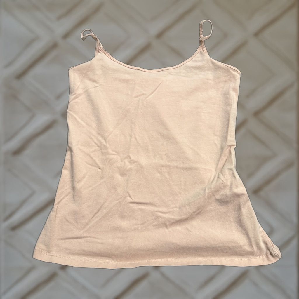 Essentials Amazon Tank Women M Orange Cotton Spandex Sleeveless Spaghetti Strap Scoop Neck Casual Top Women Size M / US 6-8 / IT 42-44 - 1 Thumbnail