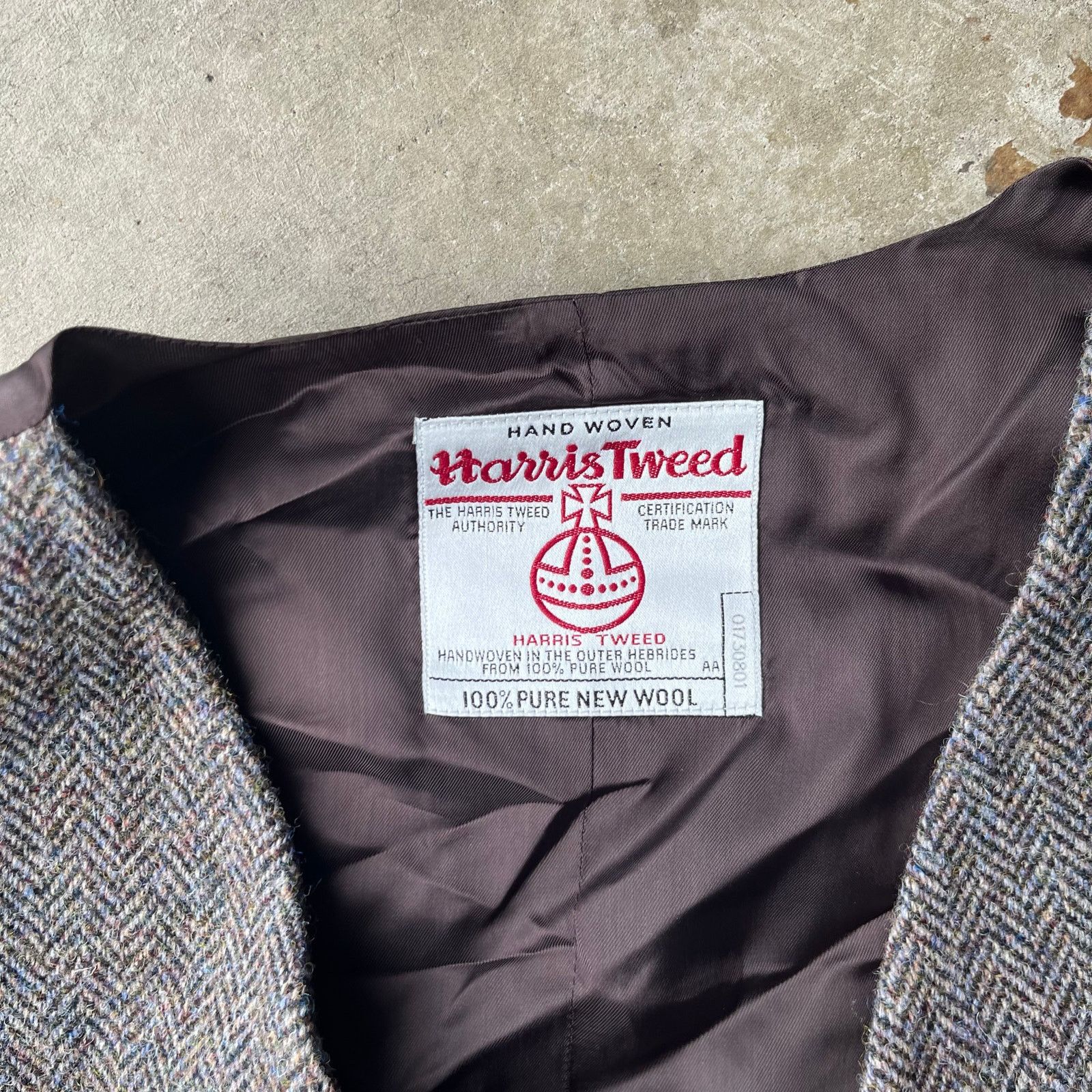 Vintage Harris Tweed Gray Wool Waistcoat Tweed Vest Gilet Men's L 50 Size US L / EU 52-54 / 3 - 4 Thumbnail