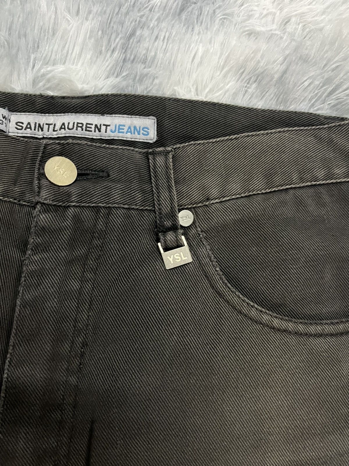 Saint Laurent Paris Vintage Saint Laurent Paris Black Sun Faded Pants Size US 30 / EU 46 - 4 Thumbnail