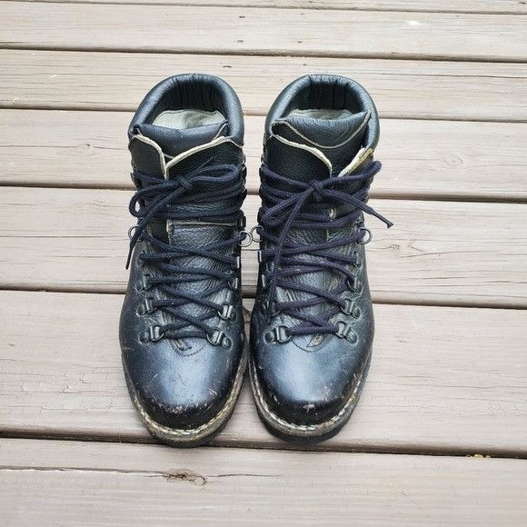 Vintage Vintage 80s Black Leather German Bundeswehr Mountain Boots Size US 8 / IT 38 - 4 Thumbnail