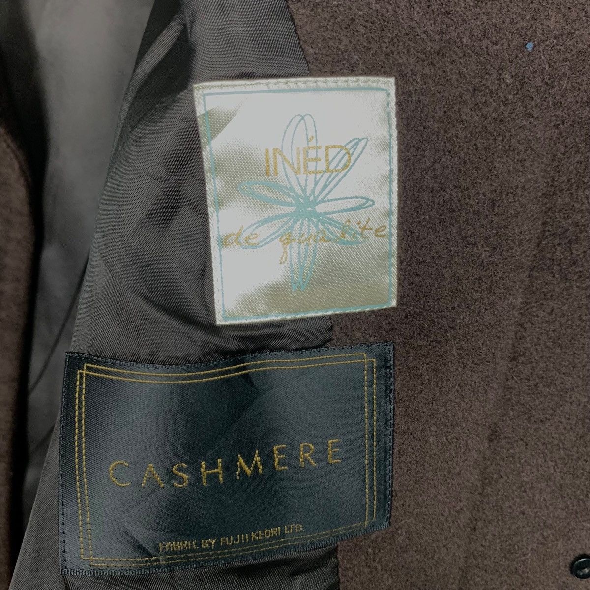 Japanese Brand INED Brown Wool Cashmere Overcoat / Jacket #2696-C121 Size M / US 6-8 / IT 42-44 - 16 Thumbnail