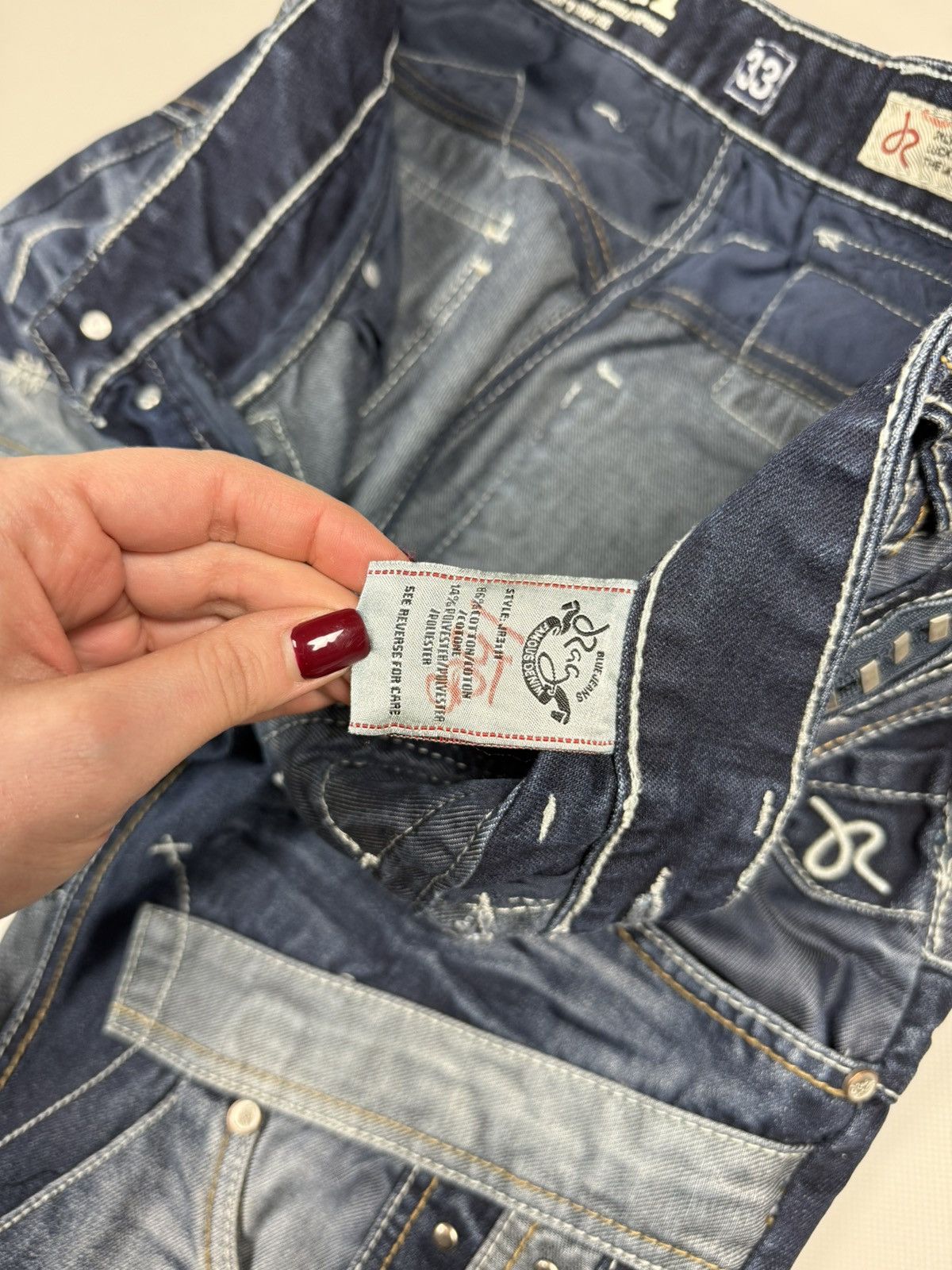 Japanese Brand J-Rag Men’s Japanese Style Multipocket Patchwork Jeans Size US 33 - 14 Thumbnail