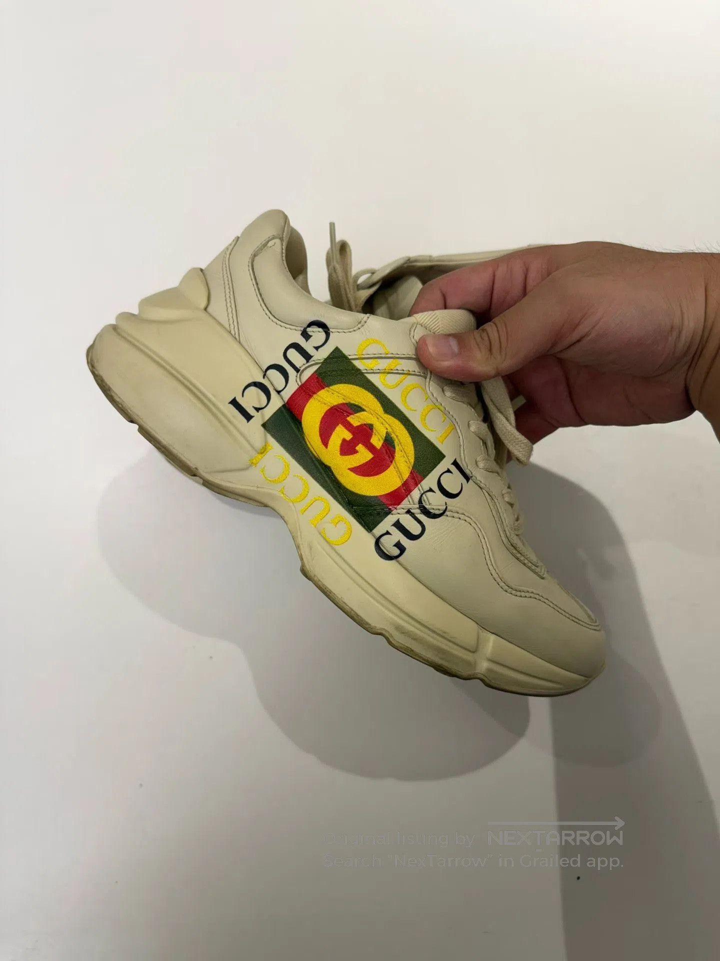 Gucci Guicci White Vintage Square Logo Dad Shoes| Size US 6 / EU 39 - 5 Thumbnail