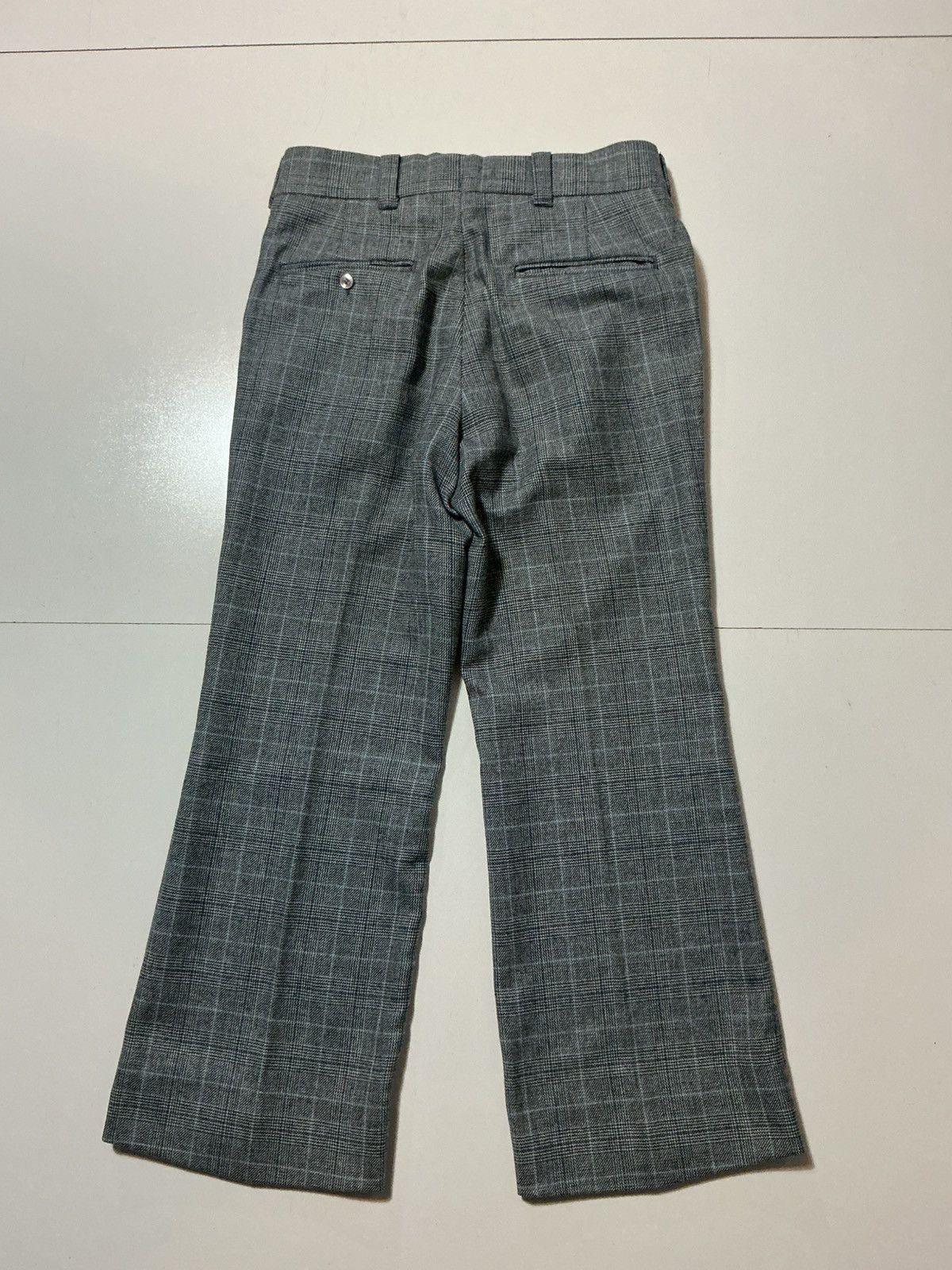 Vintage Vintage 1970s Plaid Wool Knit Flare Wide Leg Dress Pants Size US 32 / EU 48 - 3 Thumbnail