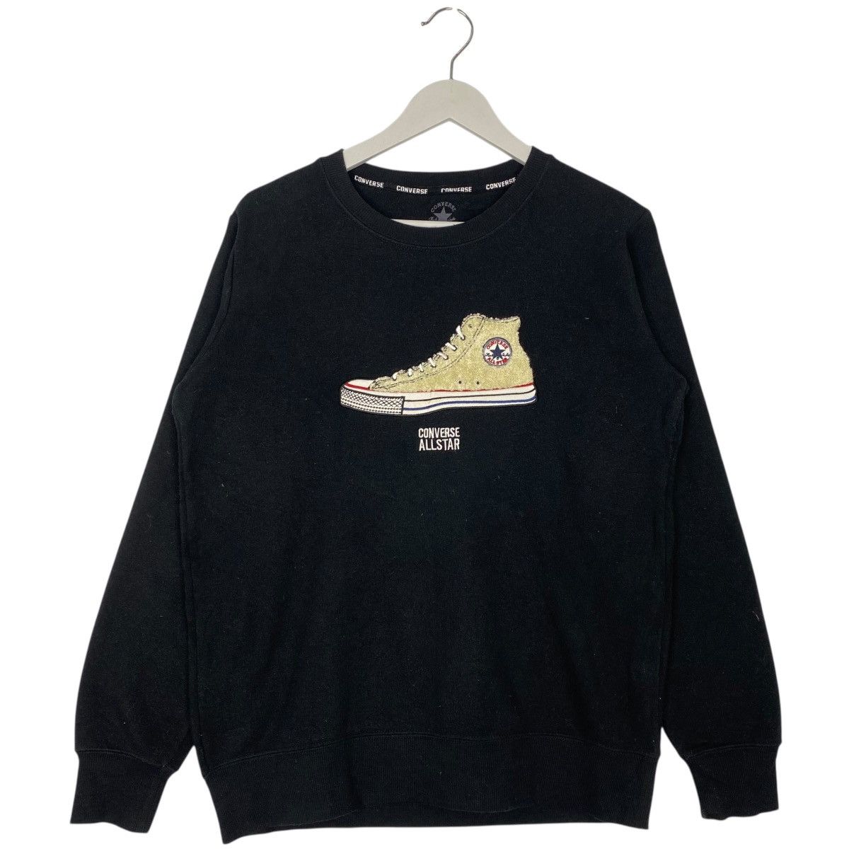 Vintage Vintage Converse Sweatshirt Crewneck Black Big Logo Size L Size US L / EU 52-54 / 3 - 1 Thumbnail