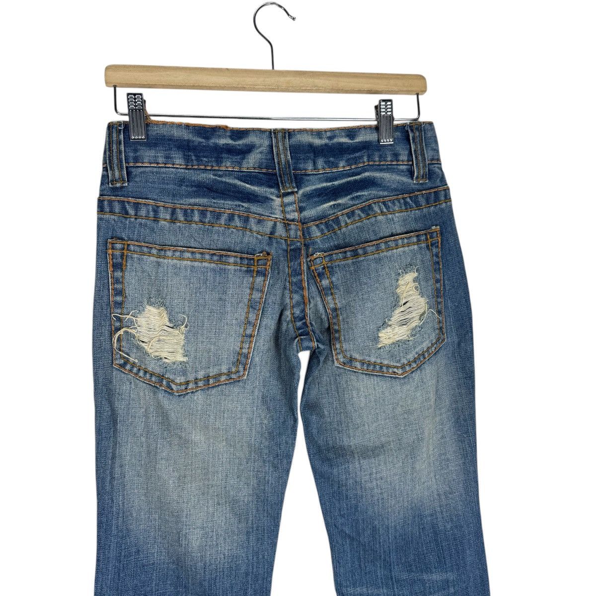 Japanese Brand ☀️CHORTIE DISTRESSED DENIM JEANS FLARE PANT Size 29" - 7 Thumbnail