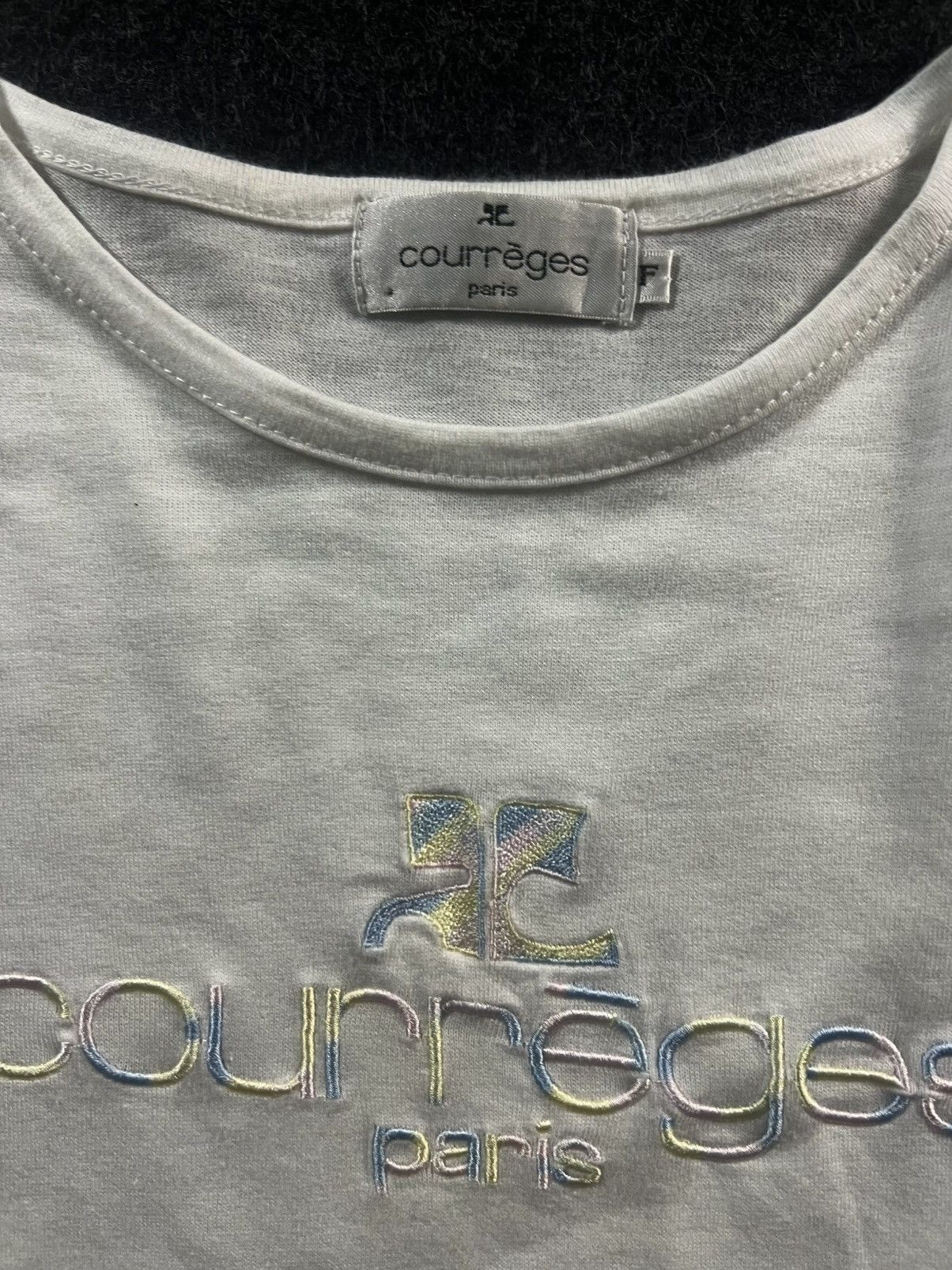 Courreges Vintage 90’s courreges multicolour embroiderd logo tee Size M / US 6-8 / IT 42-44 - 3 Thumbnail