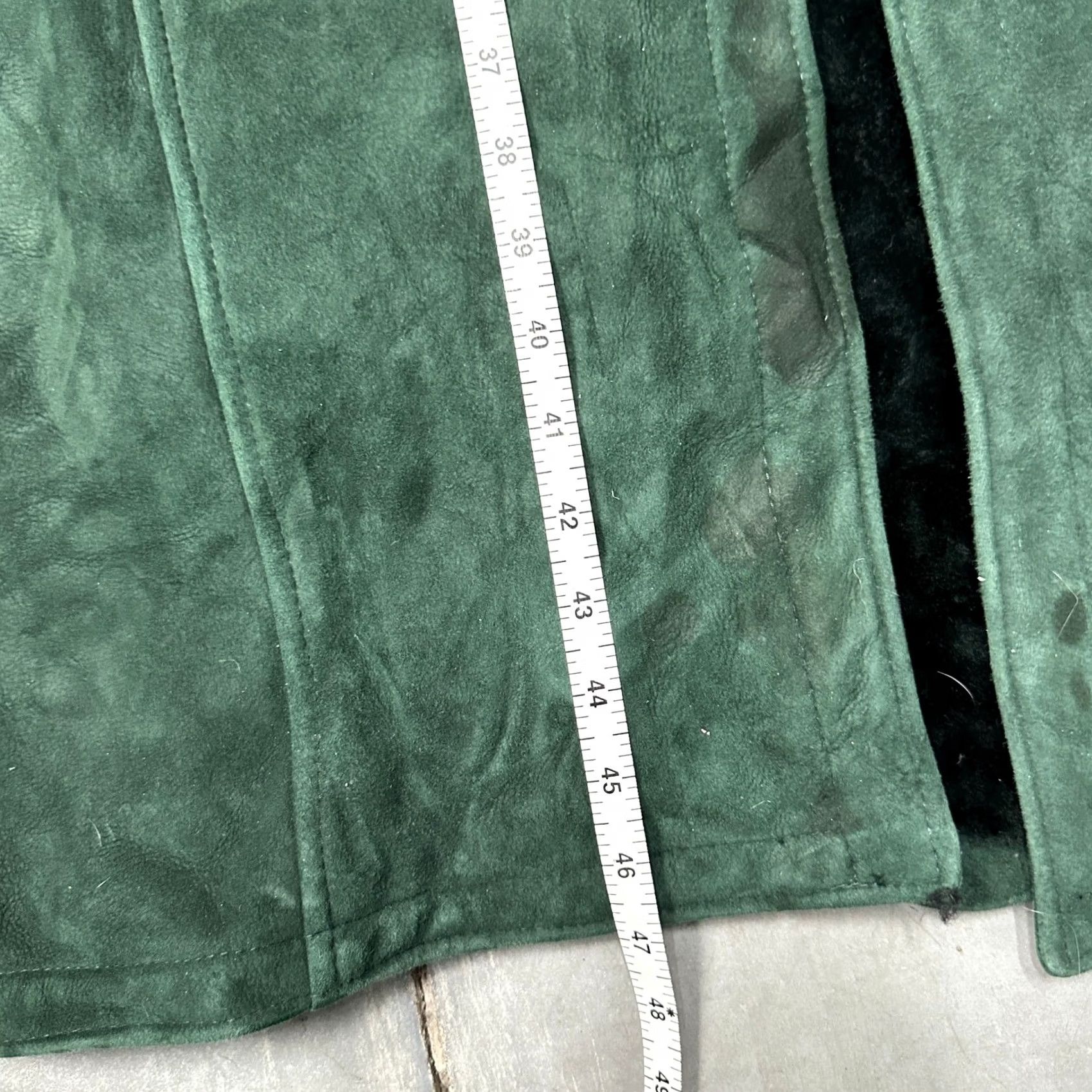 Vintage VINTAGE Overland Sheepskin Leather Long Coat Womens Small Green Lined Pockets Coat Womens S Green Vintage Trench Coat Size S / US 4 / IT 40 - 4 Thumbnail