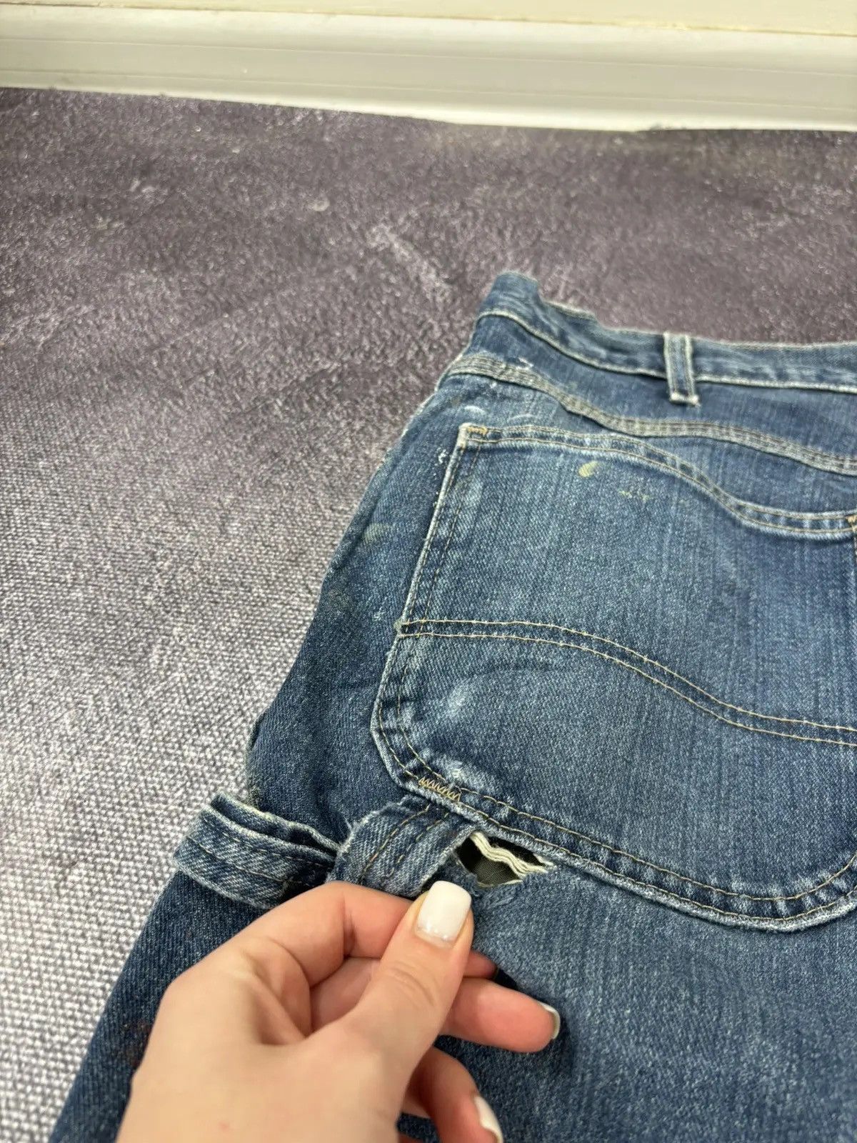Dickies × Vintage Vintage Dickies USA Painted Blue Denim Y2K Skate Baggy Jeans Size US 34 / EU 50 - 7 Thumbnail