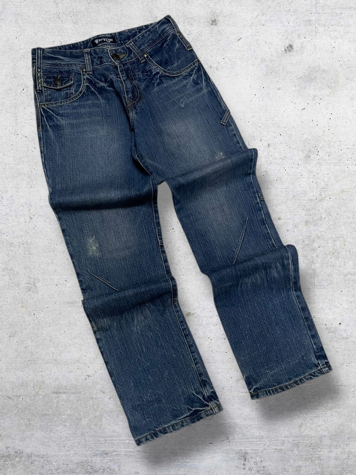 Japanese Brand VINTAGE WAVELIST JAPAN DESIGNER 90S DISTRESSED STREET DENIM Size US 27 - 2 Thumbnail