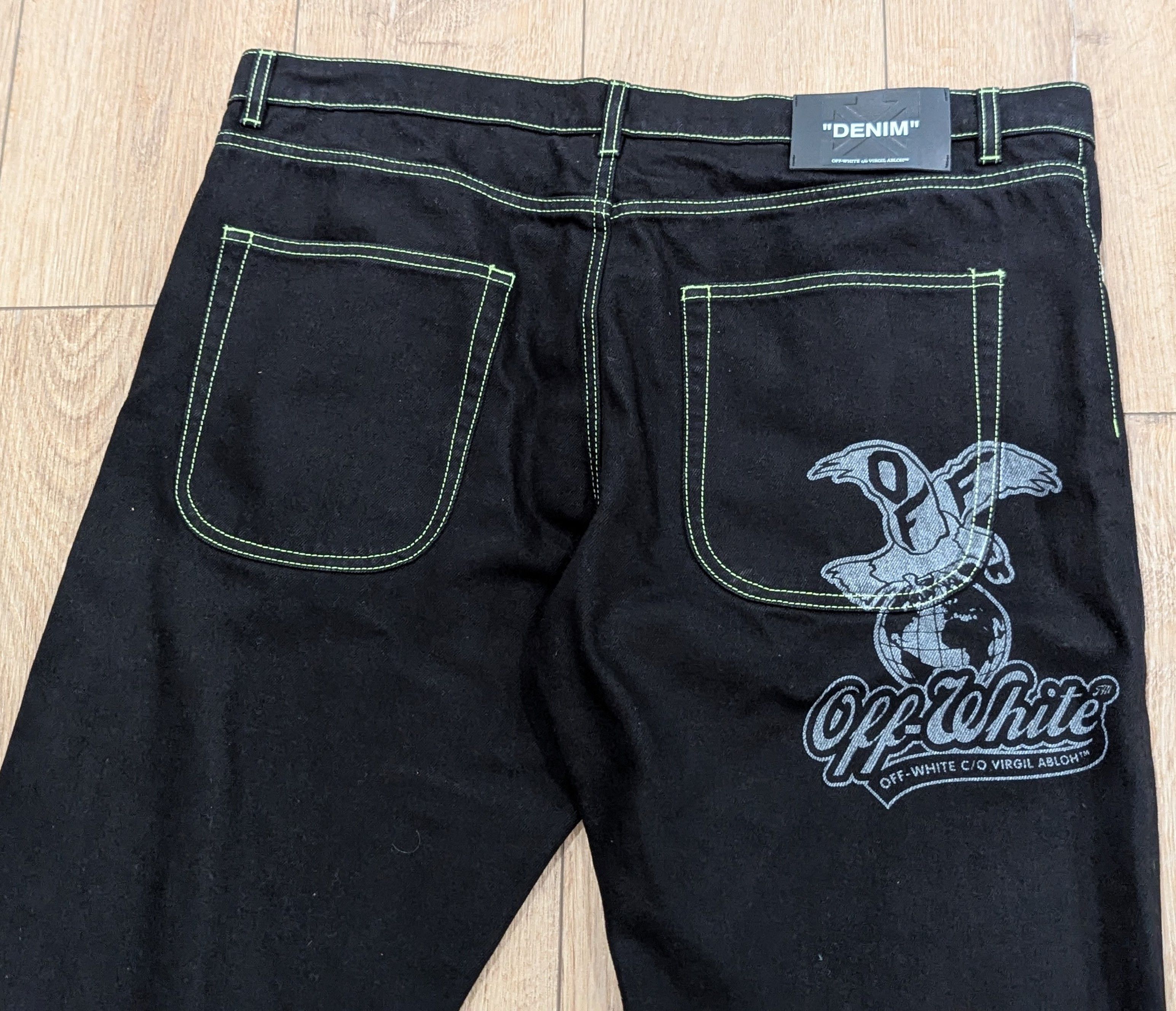 Off-White OFF-WHITE Eagle Relaxed Raw Jeans Black 34 Size US 34 / EU 50 - 6 Thumbnail