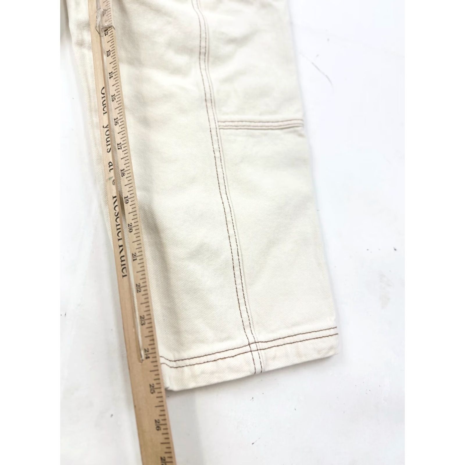 Pacsun PacSun Pants Womens Large Ivory Cargo Pocket Double Stitch Comfort Elastic Waist Pants Size 36" / US 14 / IT 50 - 7 Thumbnail
