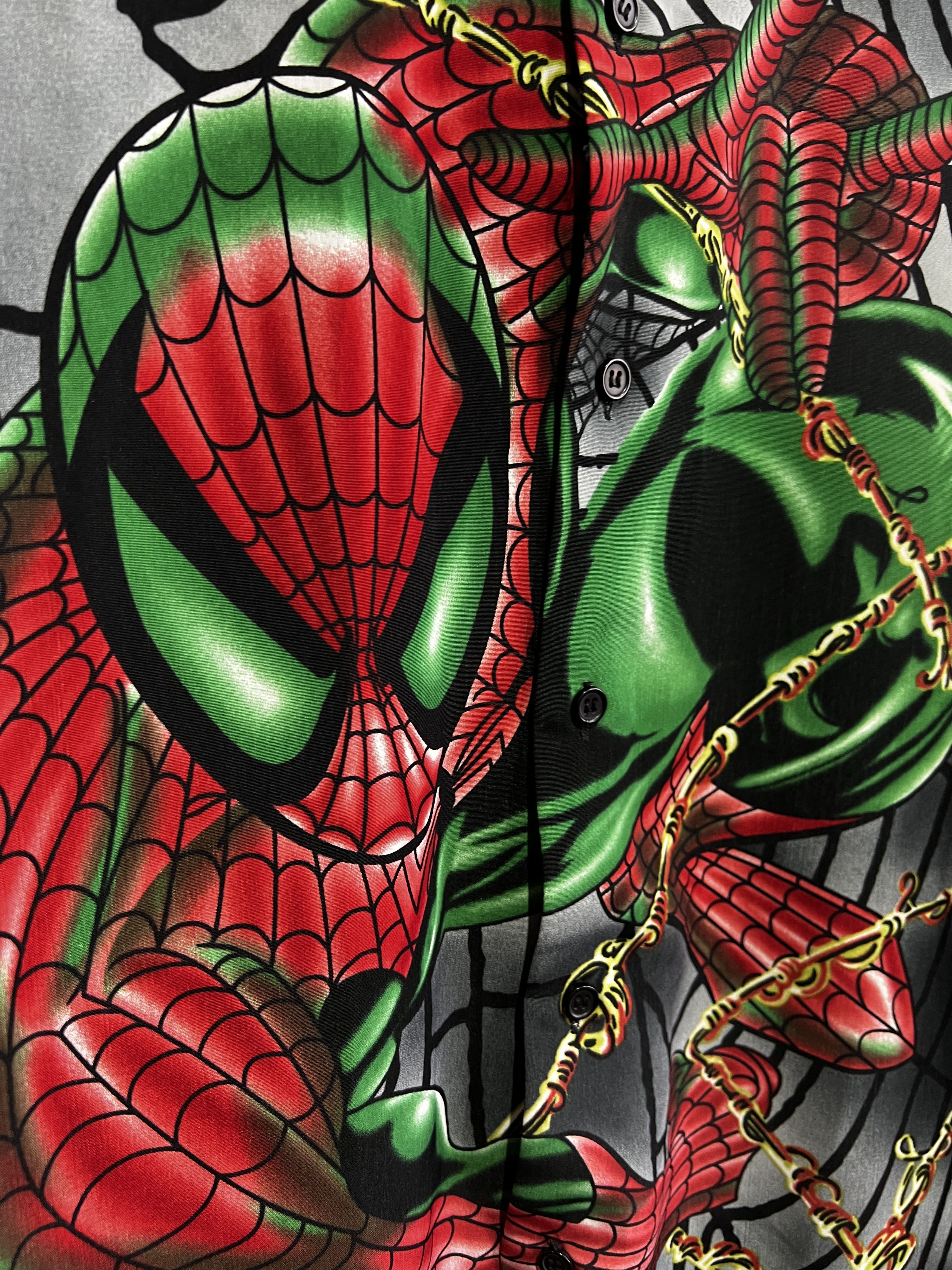 Changes × Marvel Comics × Vintage Y2K Vintage Spiderman Button Up Shirt All Over Marvel Size US L / EU 52-54 / 3 - 5 Thumbnail