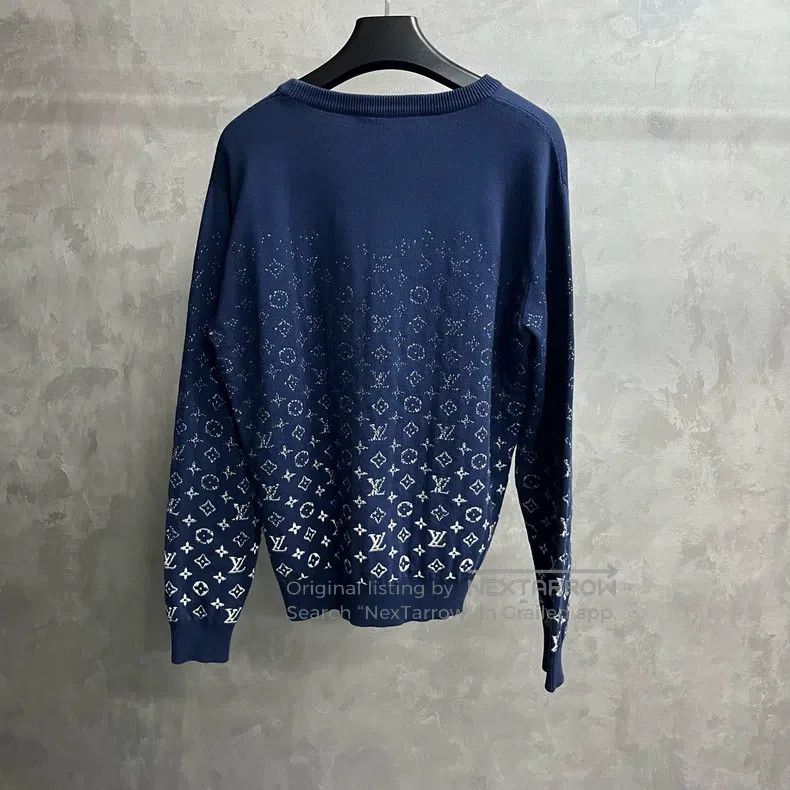 Louis Vuitton Louis Vuitton Blue Logo Jacquard Accent Crew Neck Long Sle Size US L / EU 52-54 / 3 - 5 Thumbnail