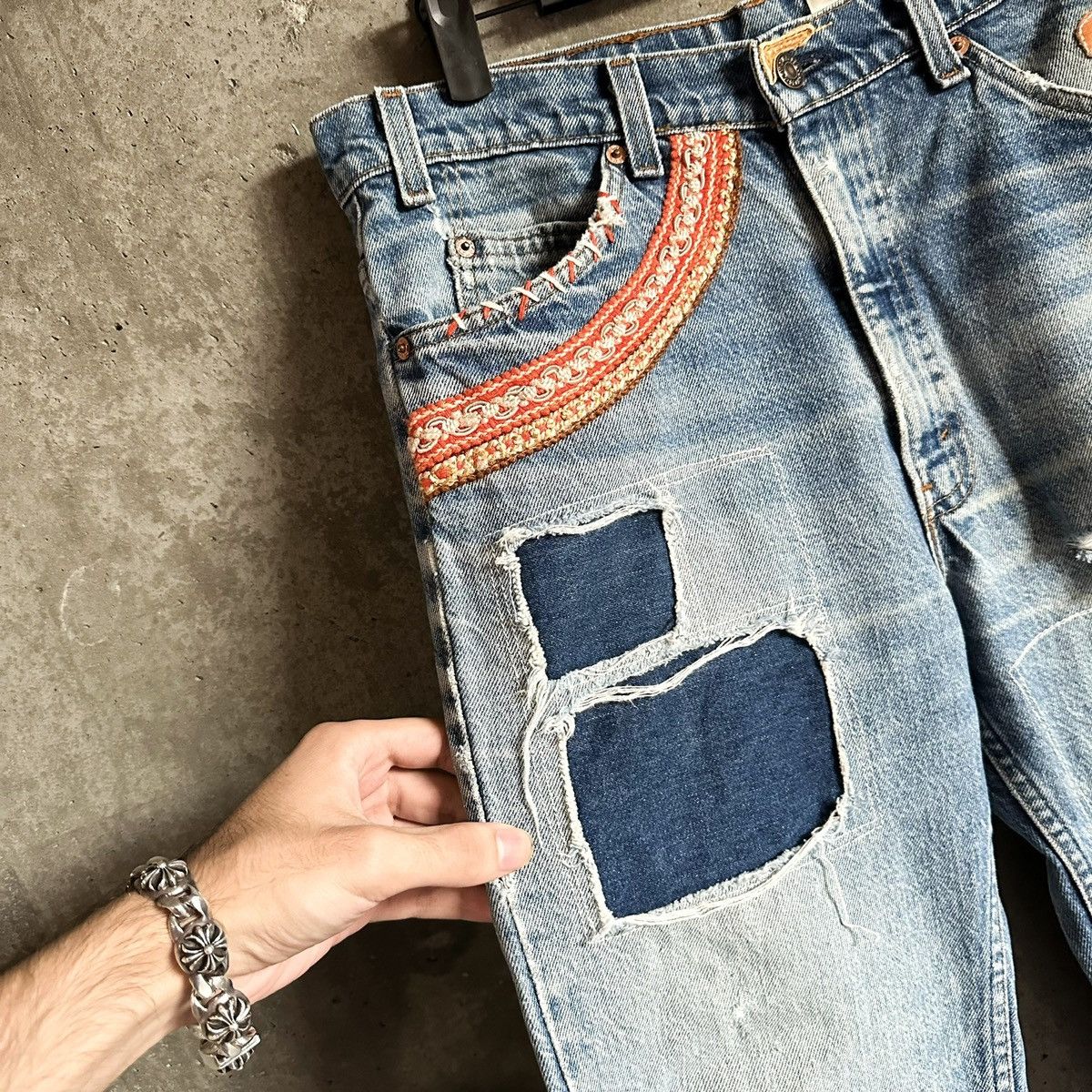 Levi's 90’s Vintage Levis Orange Tab Ethnic Flared Denim Size US 33 - 3 Thumbnail
