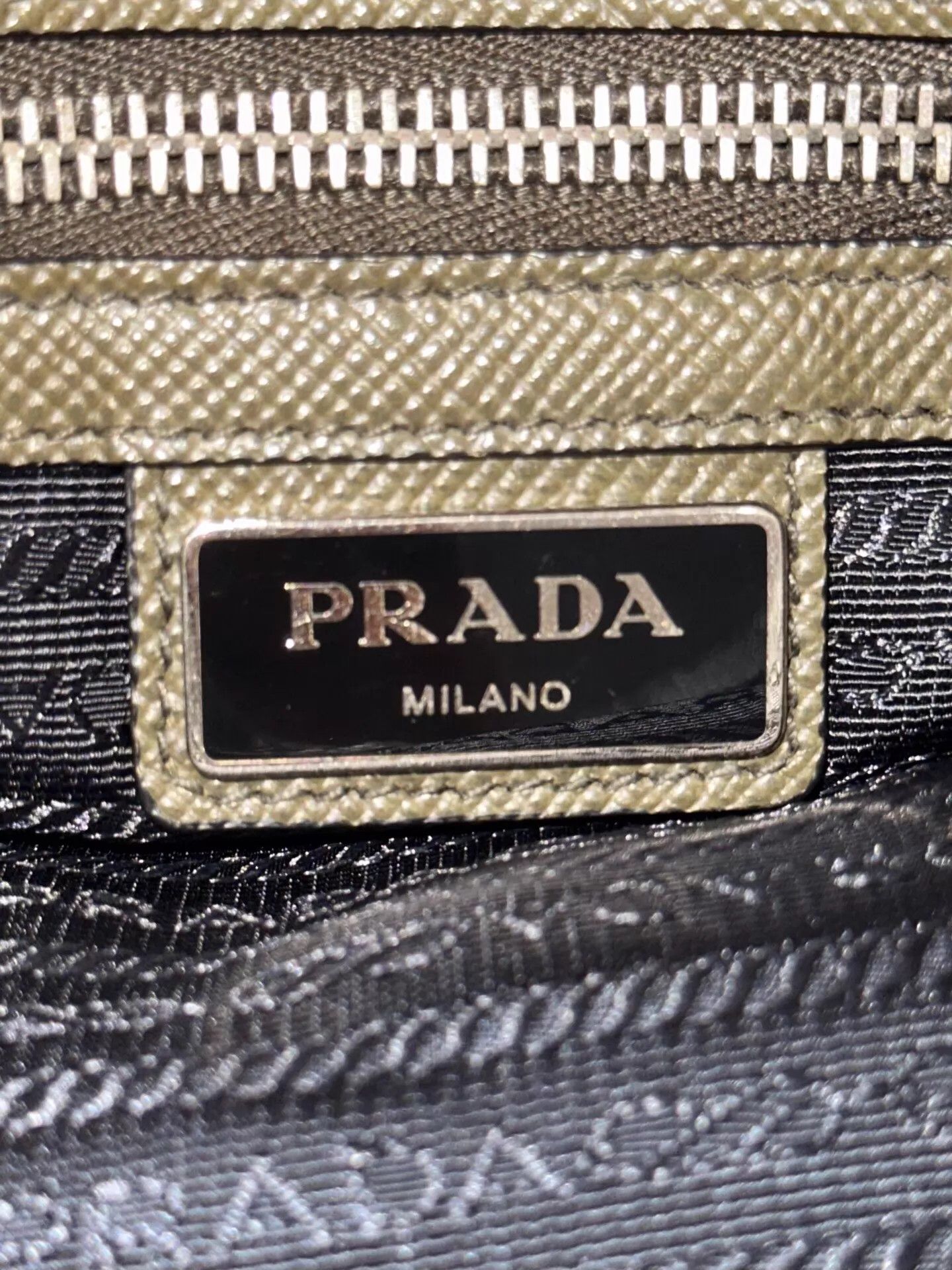 Prada Prada Gray-Green Triangle Logo Crossbody Bag 29cm 99 New Size ONE SIZE - 8 Thumbnail