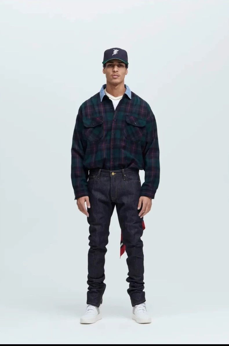 Fear of God Fear of God Green plaid denim collar shirt Size US XS / EU 42 / 0 - 6 Thumbnail