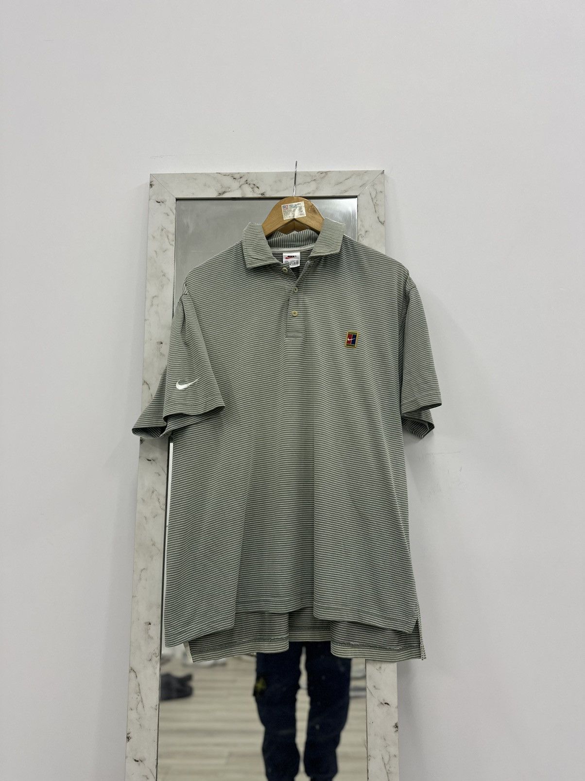 Nike Nike Stripped Court Tennis Polo Vintage 90s Size US L / EU 52-54 / 3 - 3 Thumbnail