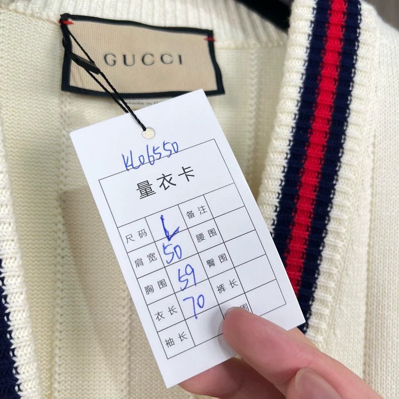 Gucci Gucci Milky white double G embroidered gold buckle knitted Size L / US 10 / IT 46 - 9 Thumbnail