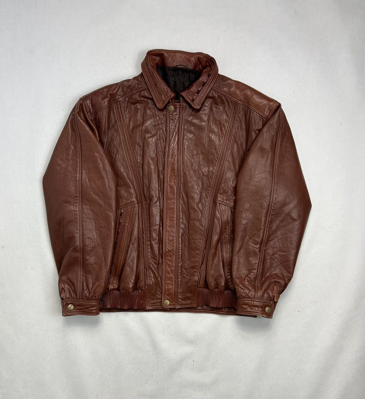 Vintage Leather Jacket Jariod Brown Vintage 90’s Boxy Fit Size US XXL / EU 58 / 5 - 1 Thumbnail