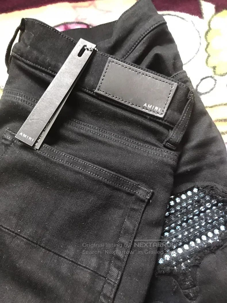 Amiri Amiri Classic High-End Ice Blue Diamond Destroyed Black De Size US 34 / EU 50 - 7 Thumbnail