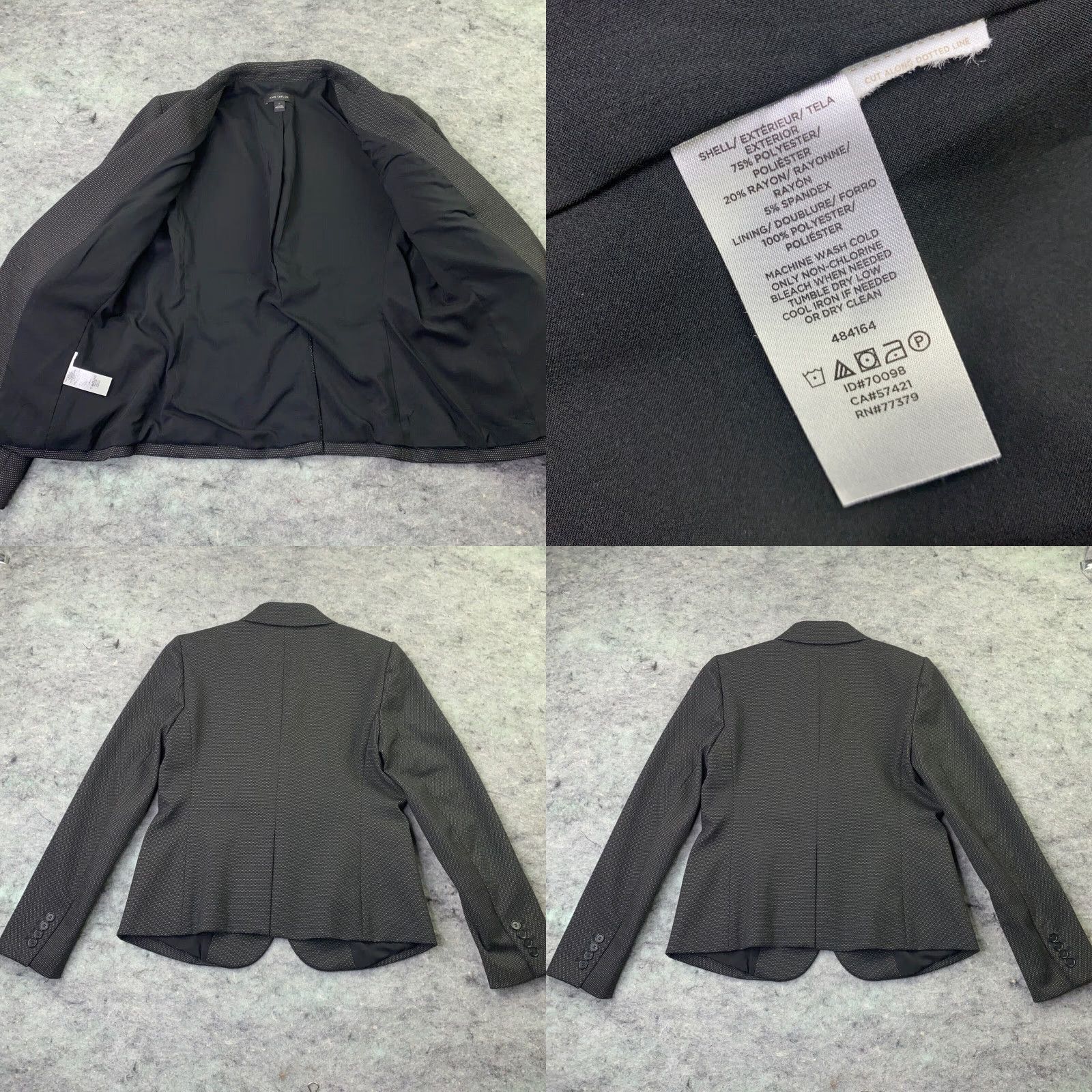 Ann Taylor Ann Taylor Womens Blazer Size 6 Gray Twill Single Button Stretch Lined Size M / US 6-8 / IT 42-44 - 8 Thumbnail