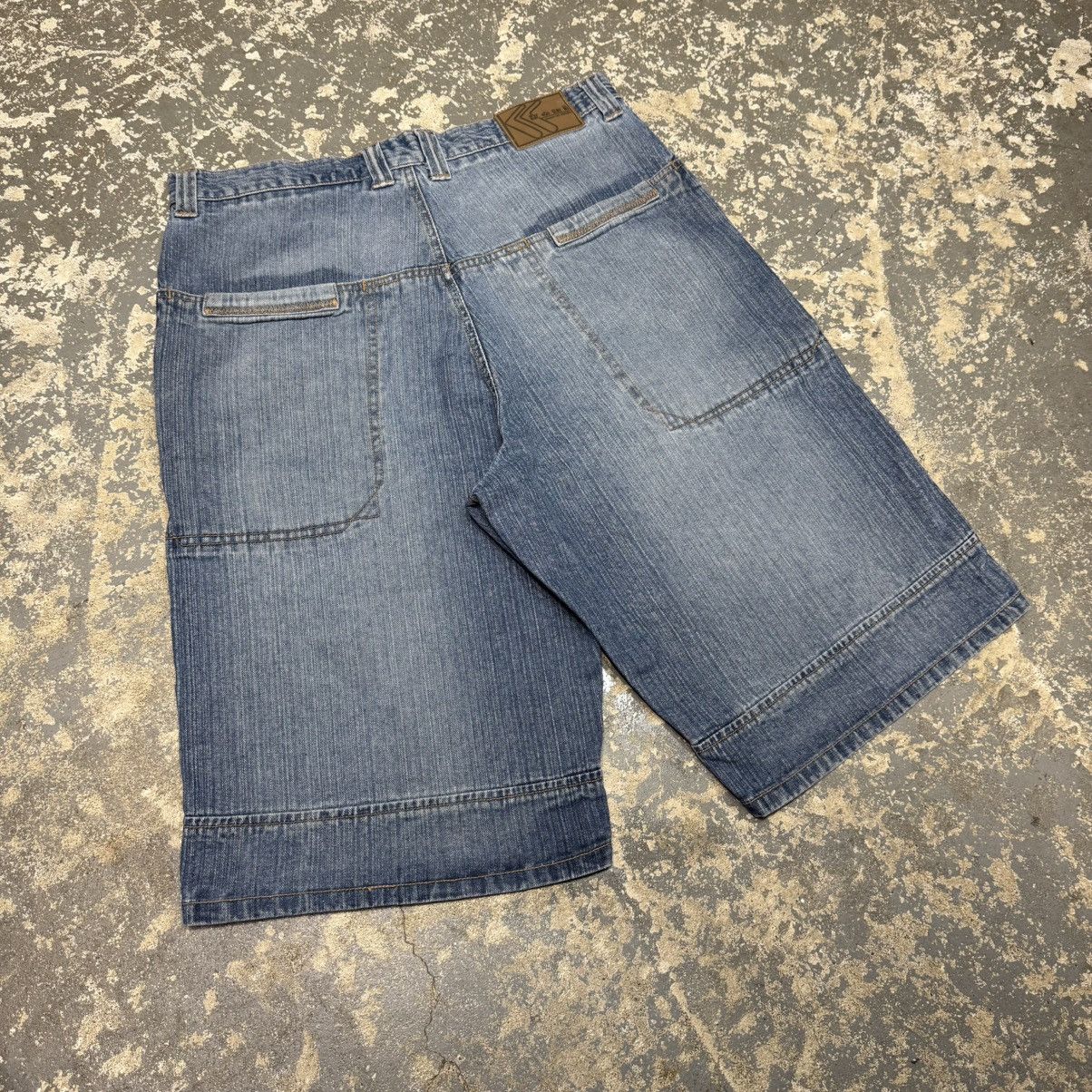 JNCO Vintage Kani Blue Big Pocket Y2K Baggy Shorts Jorts Size US 35 - 10 Thumbnail