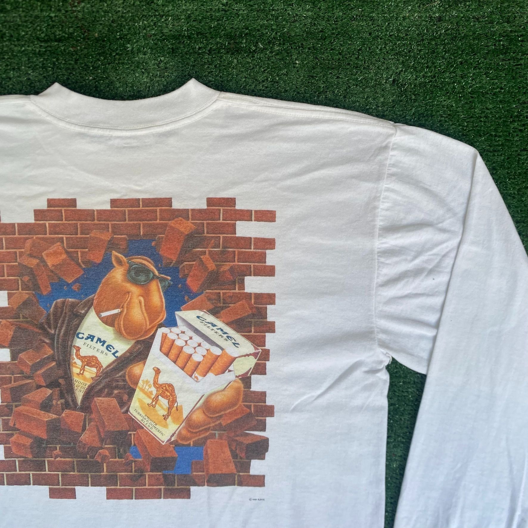 Camel Vintage 90s Joe Camel Shirt Long Sleeve Logo Cigarette Tee Size US L / EU 52-54 / 3 - 2 Thumbnail