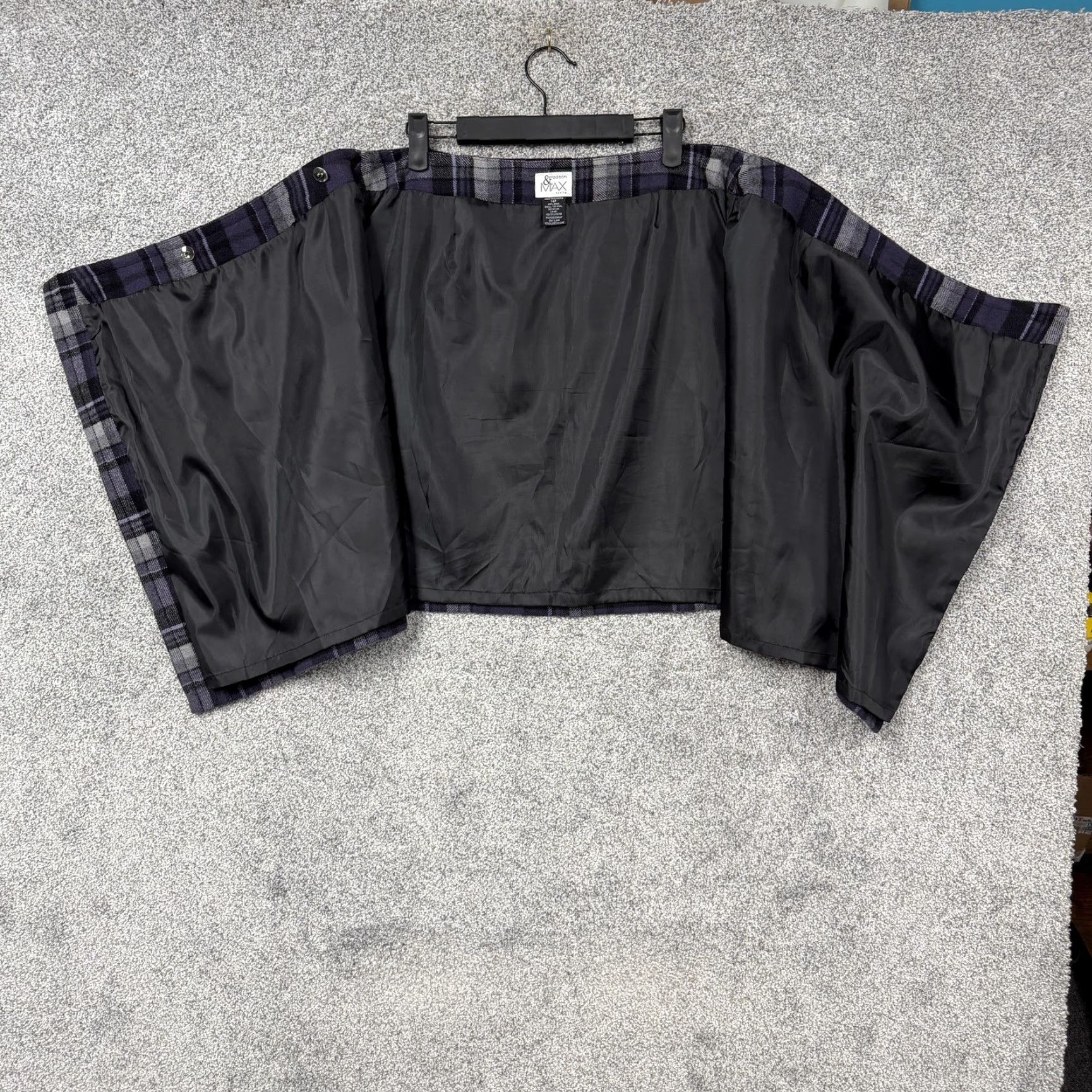 Vintage &madison MAX Skirt 14P Petite Plaid Wool-Blend Short Pencil Casual Womens 90s Dark Academia Size 36" / US 14 / IT 50 - 5 Thumbnail
