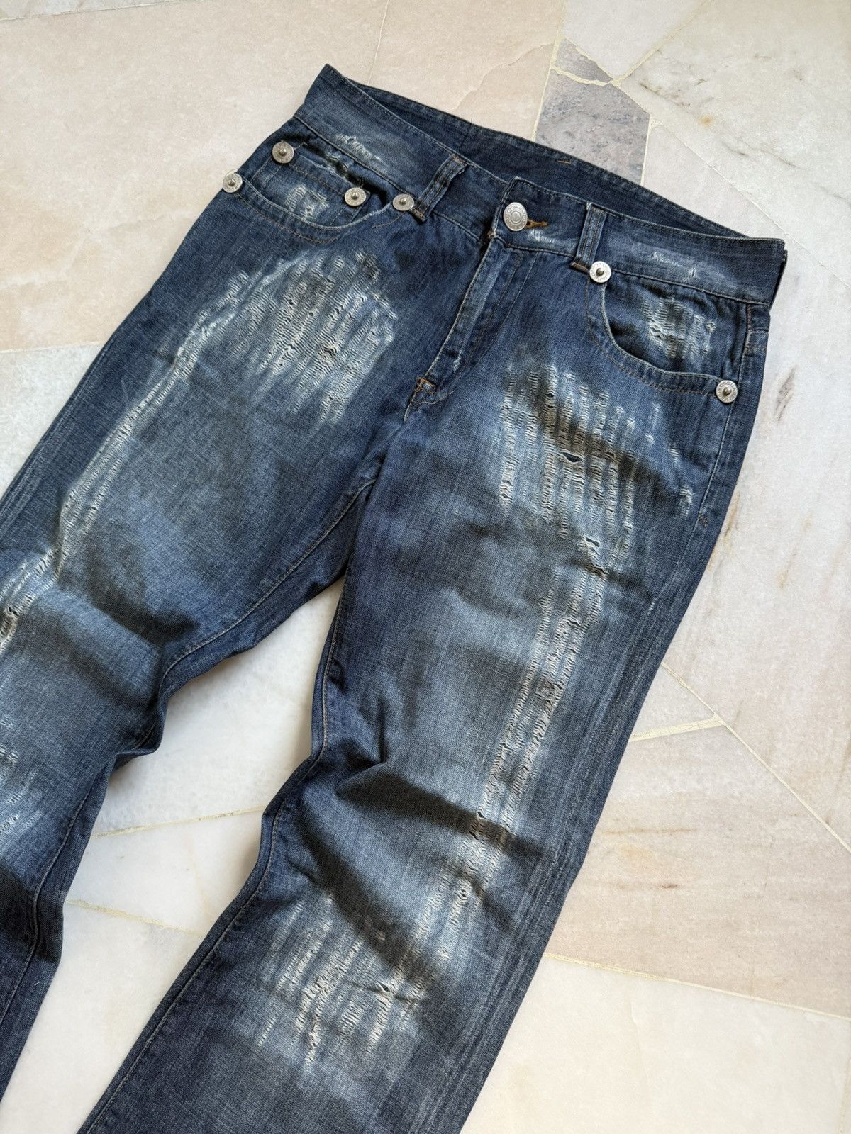 Dsquared2 Dsquared2 Distressed Denim Flare Jeans Size US 33 - 2 Thumbnail