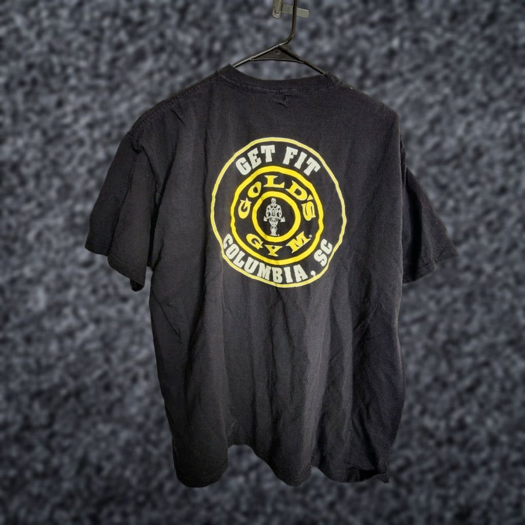 Gildan Vintage Gildan Men's L Gold’s Gym Columbia SC Double-Sided Black T-Shirt Size US L / EU 52-54 / 3 - 1 Thumbnail