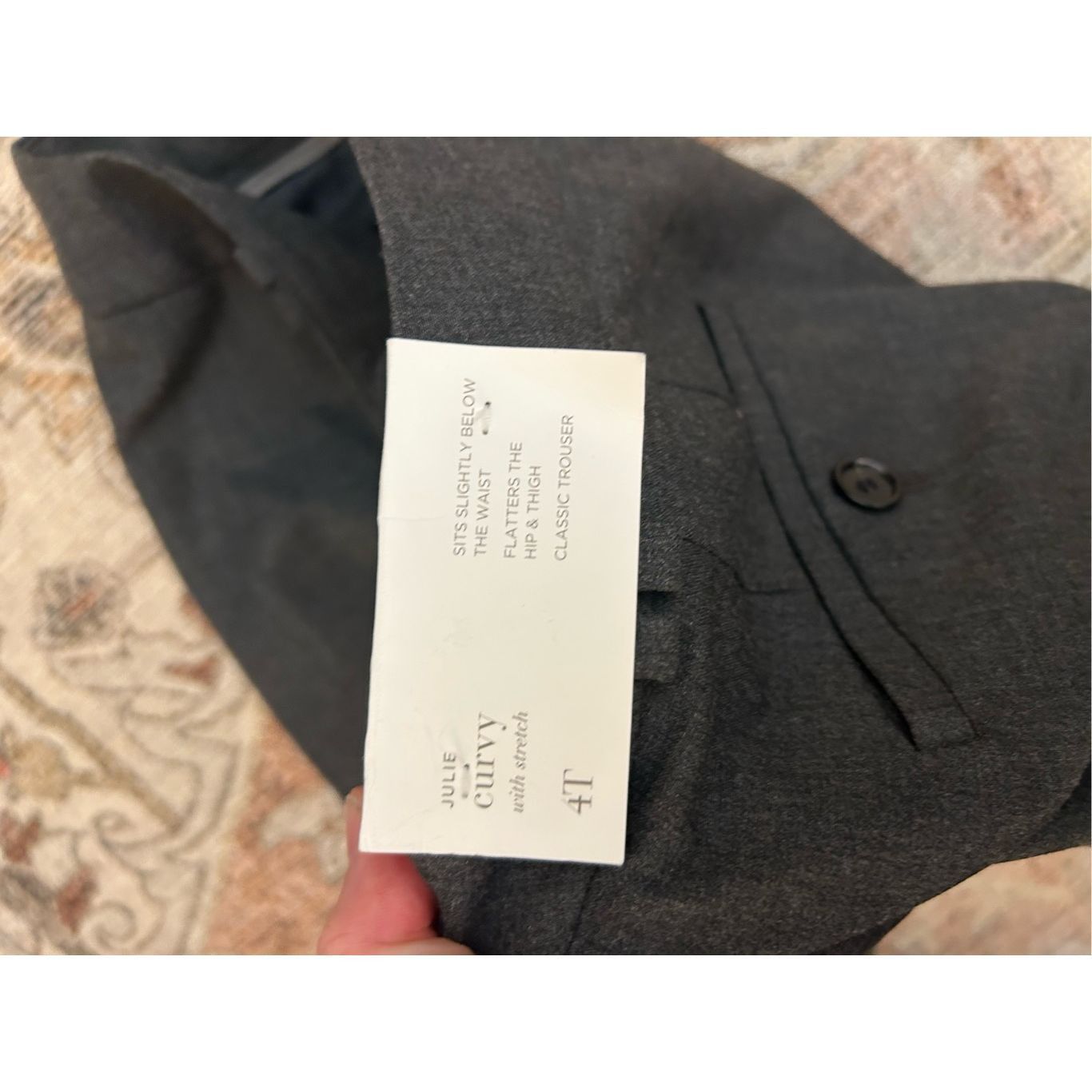 Loft Loft NWT Julie Curvy Gray Straight-Leg Dress Pants, Sz 4T, M Size 27" / US 4 / IT 40 - 5 Thumbnail