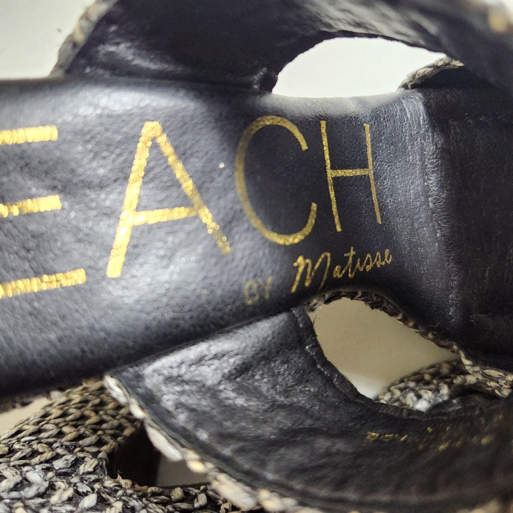 Matisse VINTAGE Beach by Matisse Womens |5| Black/Gray Gem Raffia Open Toe Slip-On Platform Heel Size US 5 / IT 35 - 5 Thumbnail