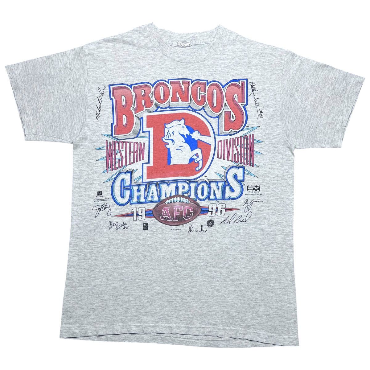 NFL × Vintage Vintage 1996 NFL Denver Broncos Champions Spell Out 3D Tee Size US L / EU 52-54 / 3 - 1 Thumbnail