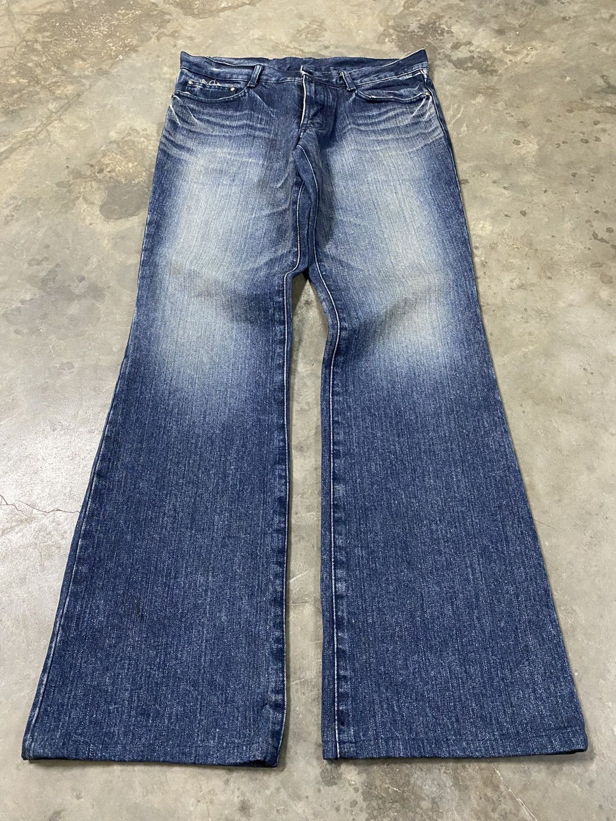 5351 POUR LES HOMMES × Japanese Brand Flared🔥5351 Pour Les Hommes Distressed Denim Boot Cut @210 Size US 31 - 3 Thumbnail