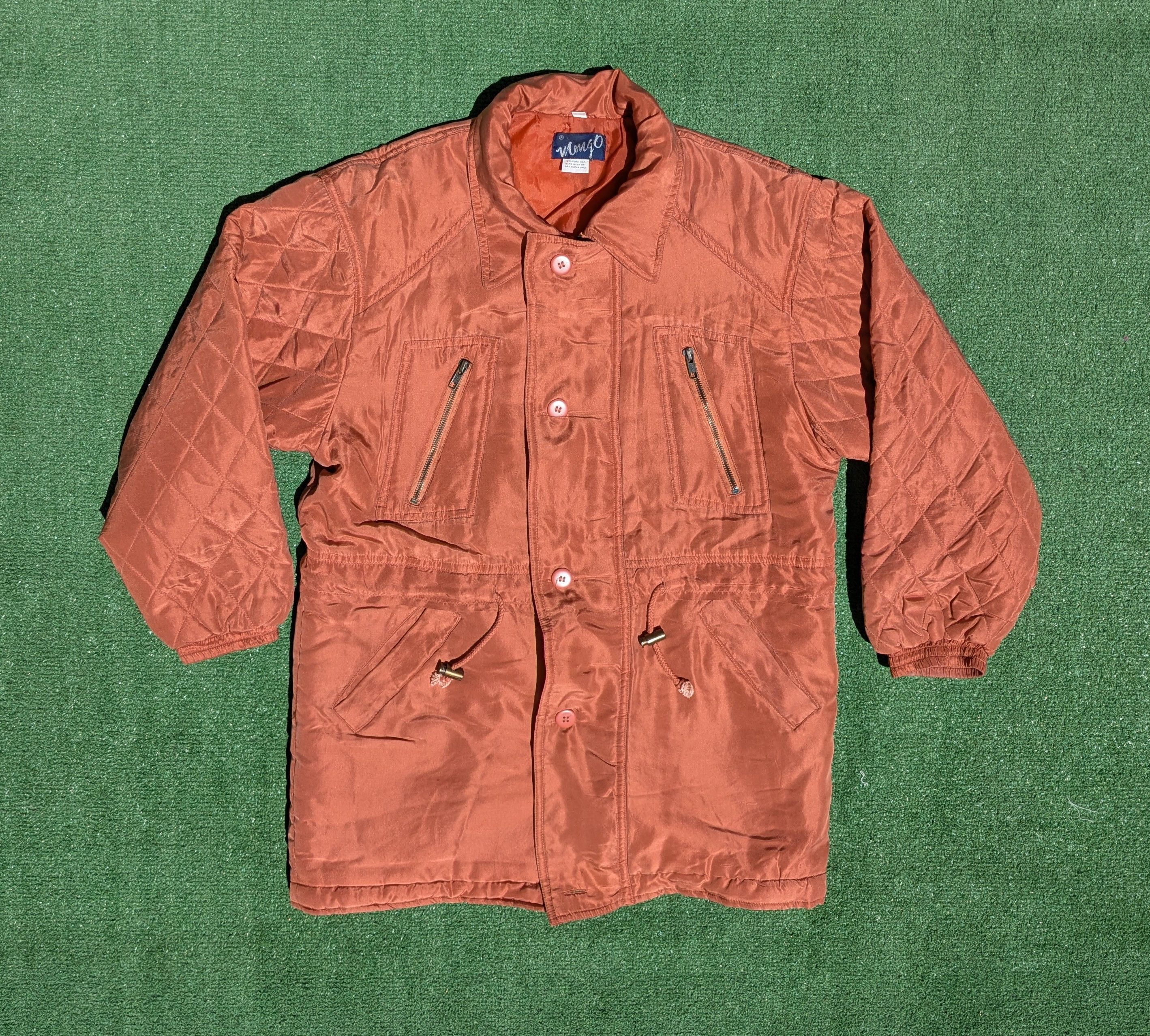 Other Vintage Silk Mongo Jacket Womens XS Persimmon Parka Coat Size XS / US 0-2 / IT 36-38 - 7 Thumbnail