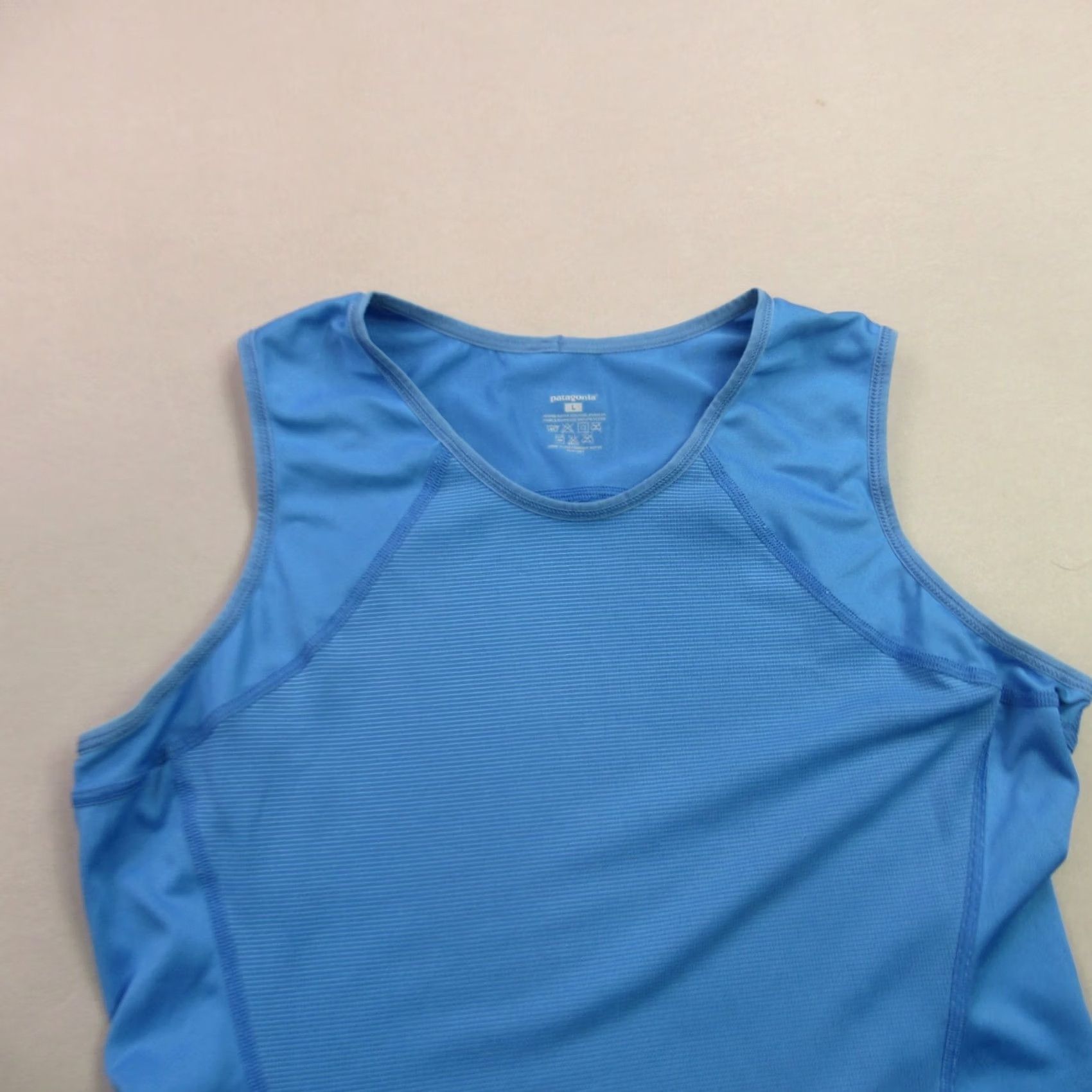 Patagonia Patagonia Shirt Mens Large Sleeveless Crew Neck Workout Lightweight Blue Striped Logo Outdoor All Seasons Breathable Knit T-Shirt Mens L Blue Size US L / EU 52-54 / 3 - 3 Thumbnail