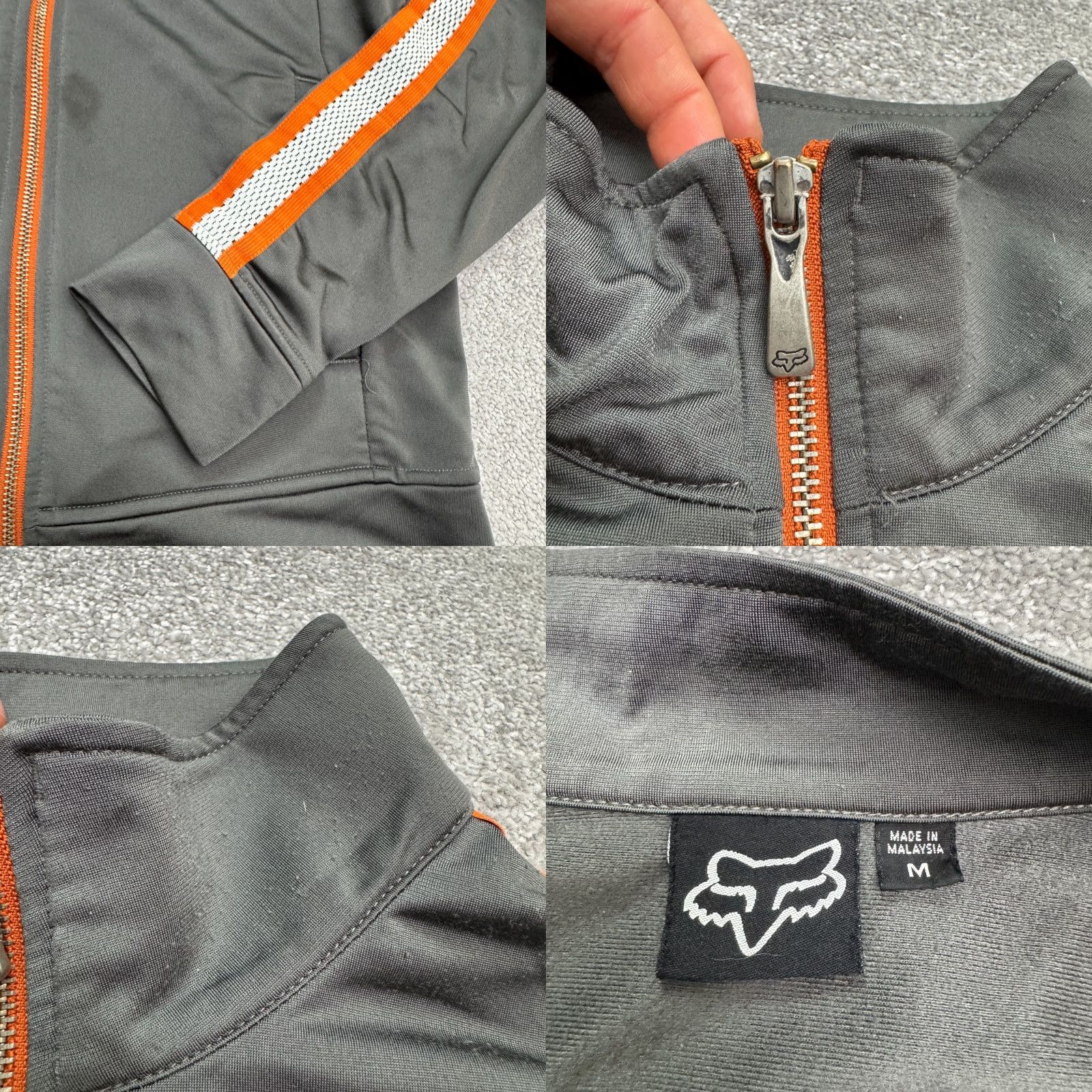 Fox Racing Fox Track Jacket Mens M Gray Orange Trim Full Zip Pockets Activewear Athleisure Sports Jackets Mens Size US M / EU 48-50 / 2 - 8 Thumbnail