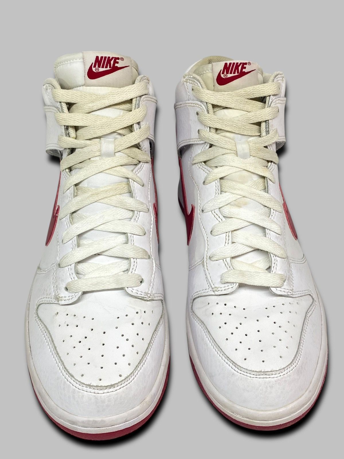 Nike Nike Dunk High White Gym Red Sneakers Shoes Leather Size US 9 / EU 42 - 5 Thumbnail