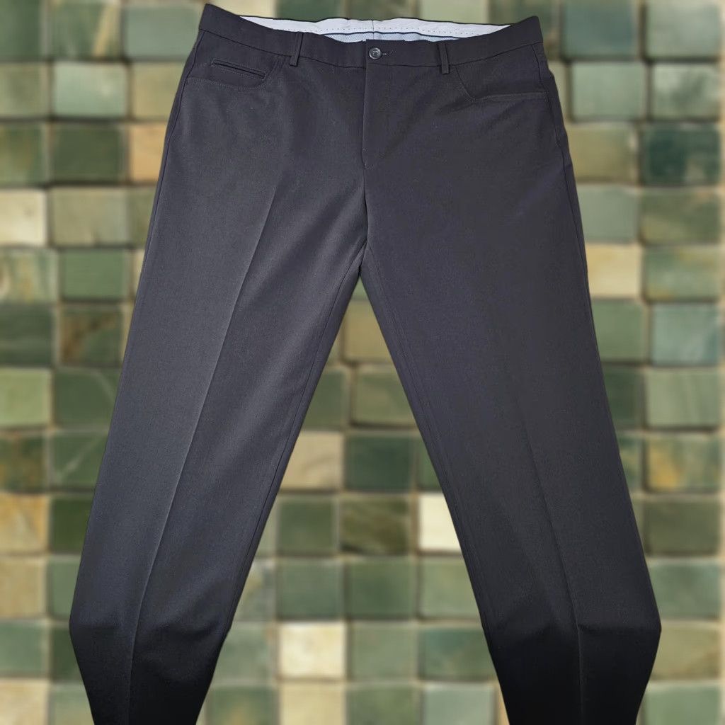 Vintage BALLIN Dress Pants Mens 38x32 Black Comfort-EZE Travel Stretch Straight Fit Mens Pants Black 38x32 Business Casual Slit? Size US 38 / EU 54 - 1 Thumbnail