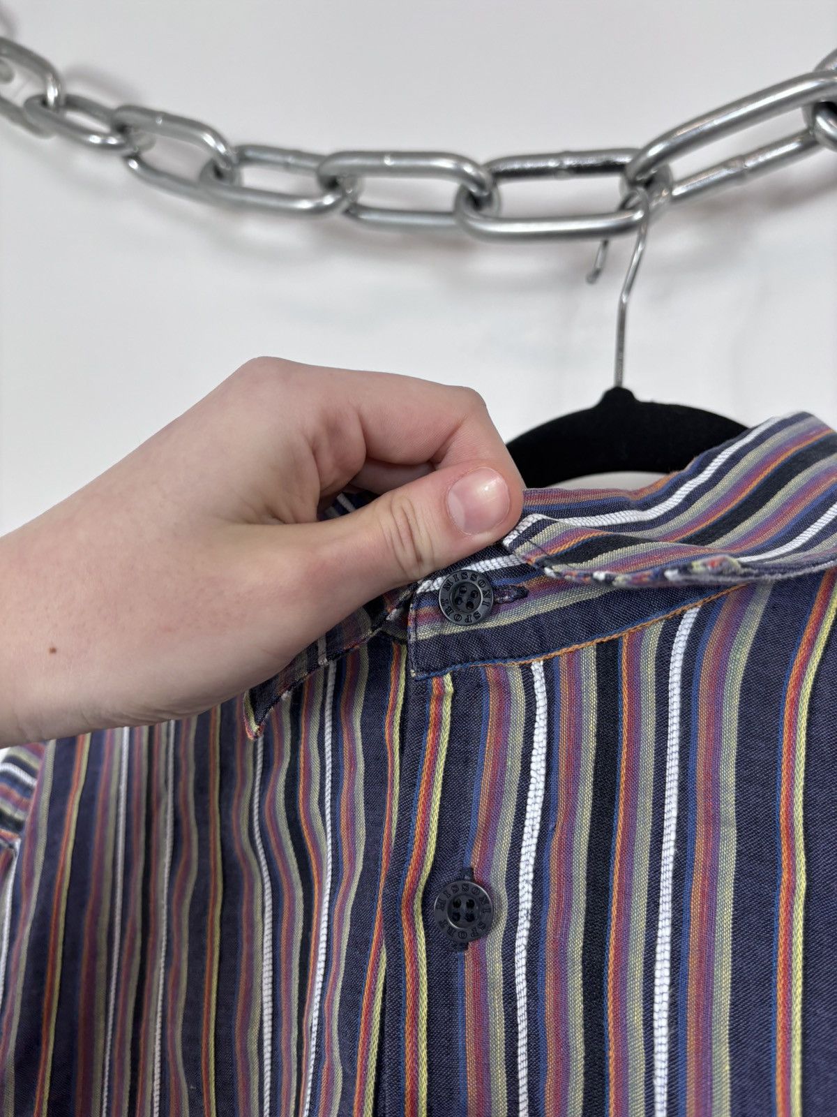 Missoni Vintage Missoni Sport Striped Linen Cotton Button Up Shirt Size US M / EU 48-50 / 2 - 5 Thumbnail
