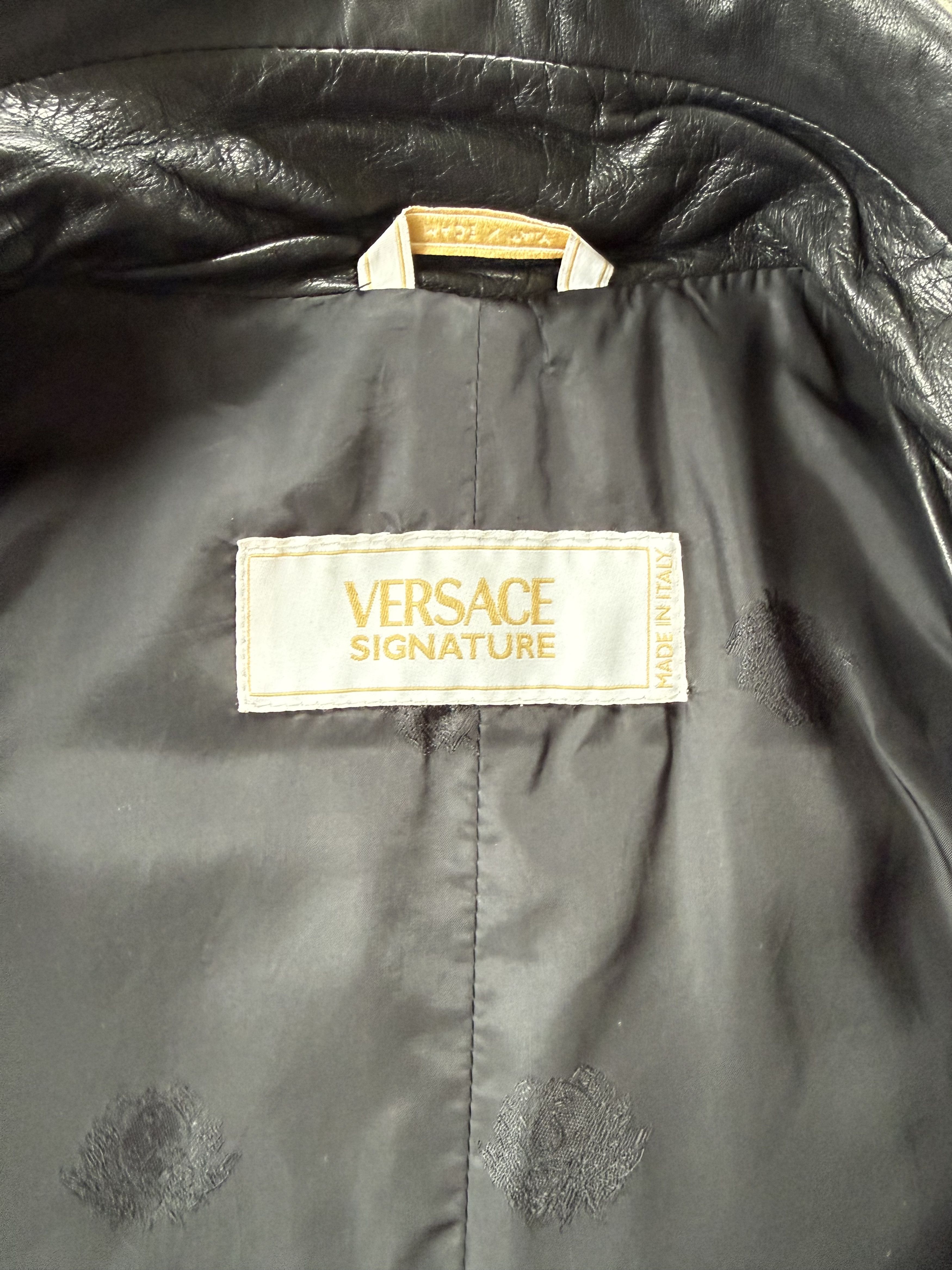 Versace Versace Signature Black Leather Trench Coat Size US L / EU 52-54 / 3 - 8 Thumbnail