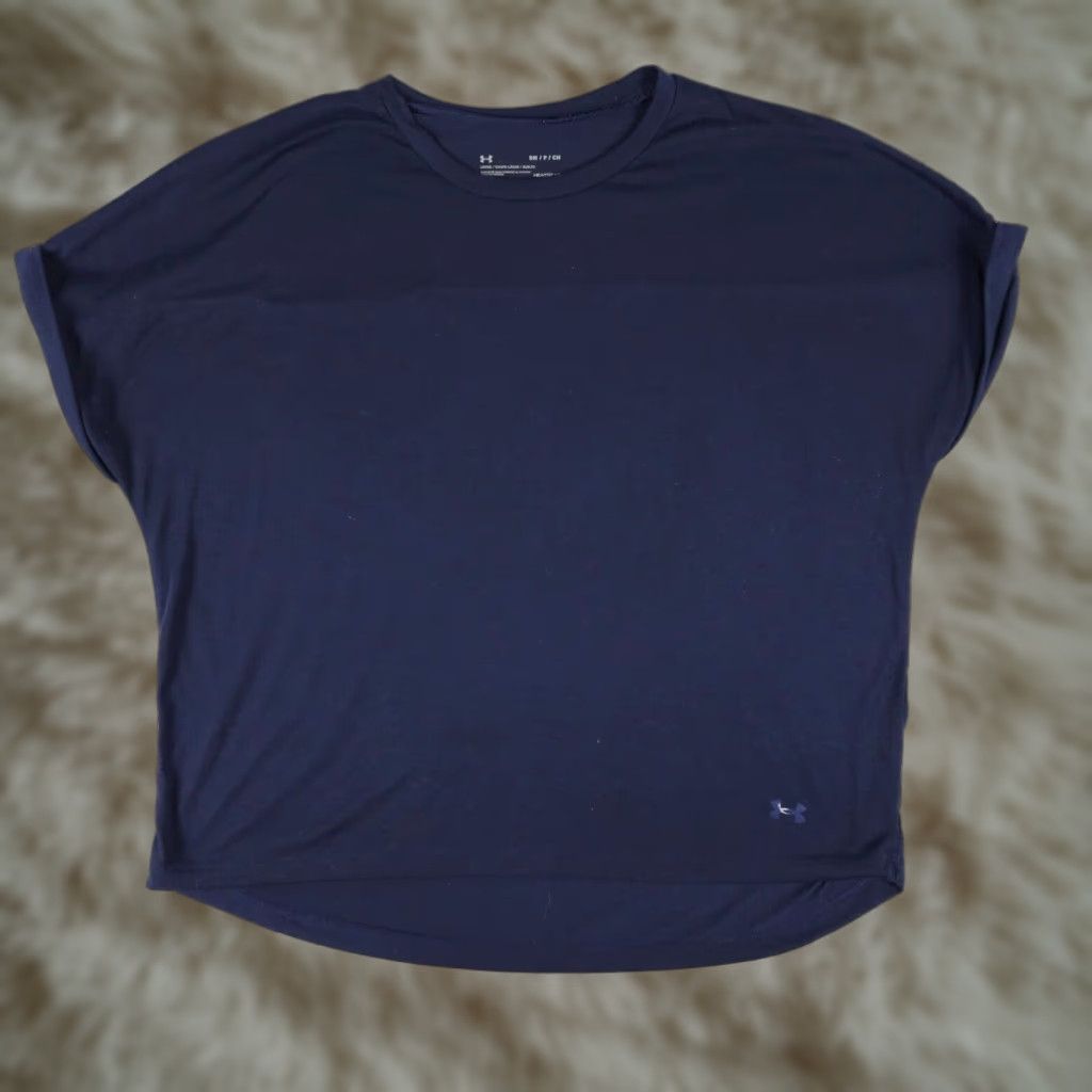 Under Armour Under Armour T Shirt Womens Small Blue Oversized Active Short Sleeve Ladies Size S / US 4 / IT 40 - 1 Thumbnail